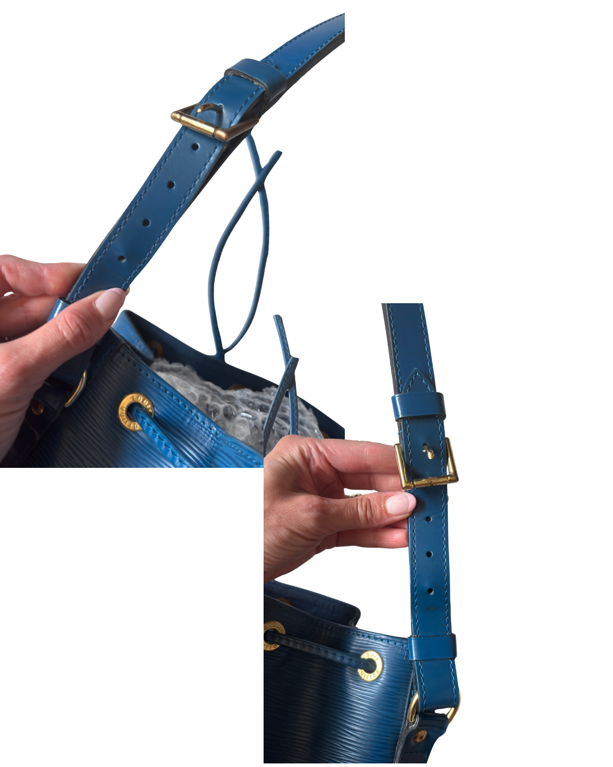 Louis Vuitton Toledo Blue Epi Leather Noé Bucket Bag (1995)