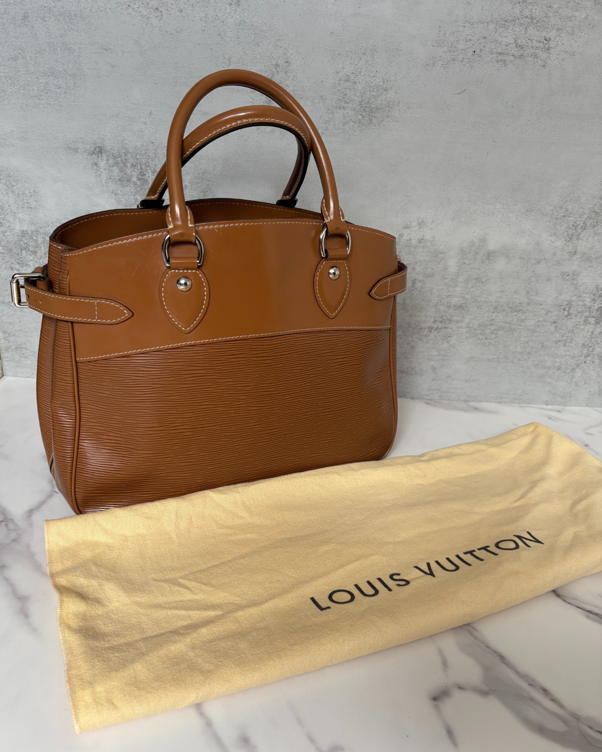 Louis Vuitton Cognac Epi Leather Passy PM Handbag