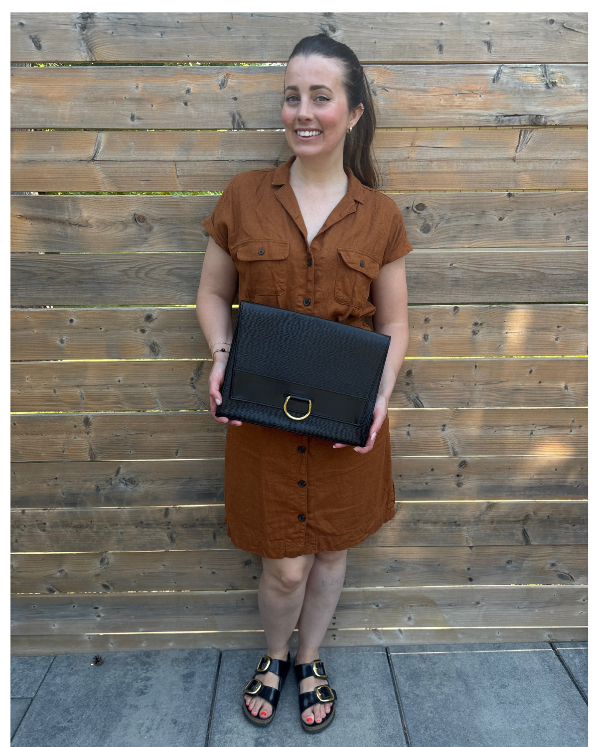 Louis Vuitton Black Epi Lena Clutch - FULL SET (1996)