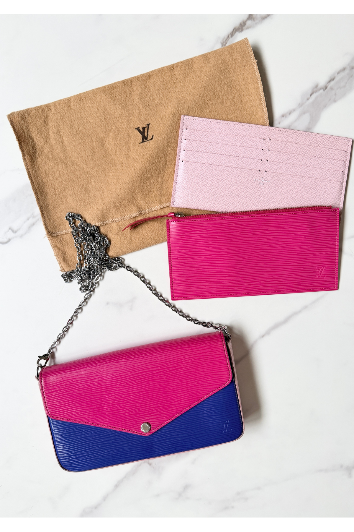 Louis Vuitton Pochette Félicie Pink/Blush/Purple Epi Tricolor (2016)