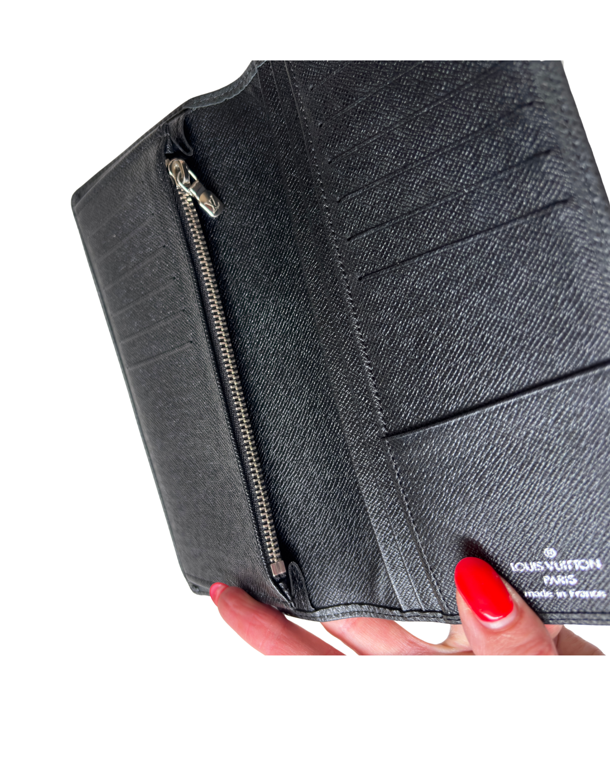 Louis Vuitton Brazza Wallet in Black Taïga Leather (2008)