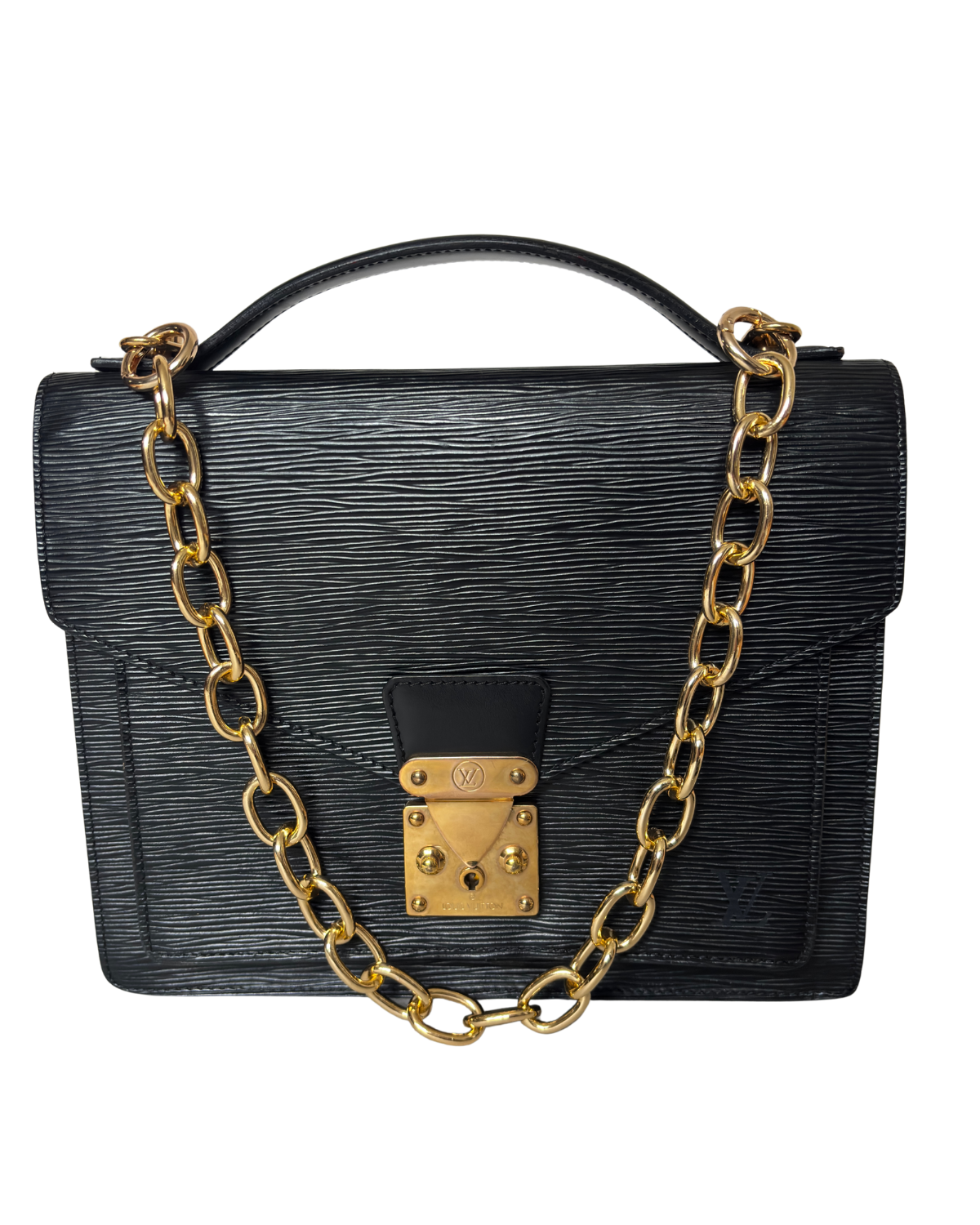 Vintage Louis Vuitton Black Epi Marceau Handbag (1994) Generic Chain / Strap Included