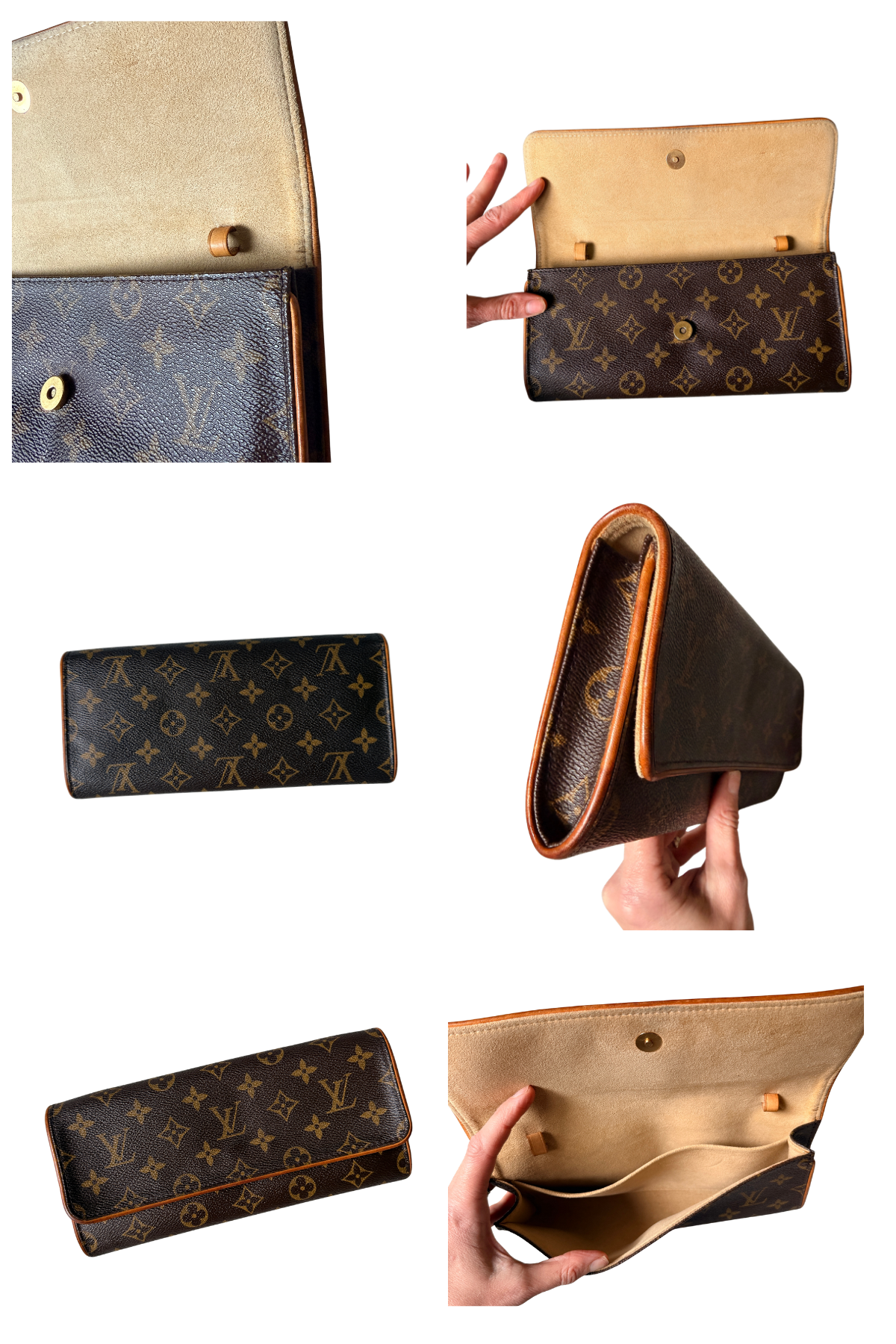 Louis Vuitton Pochette Twin GM Monogram Crossbody Clutch | Full Set (2000)