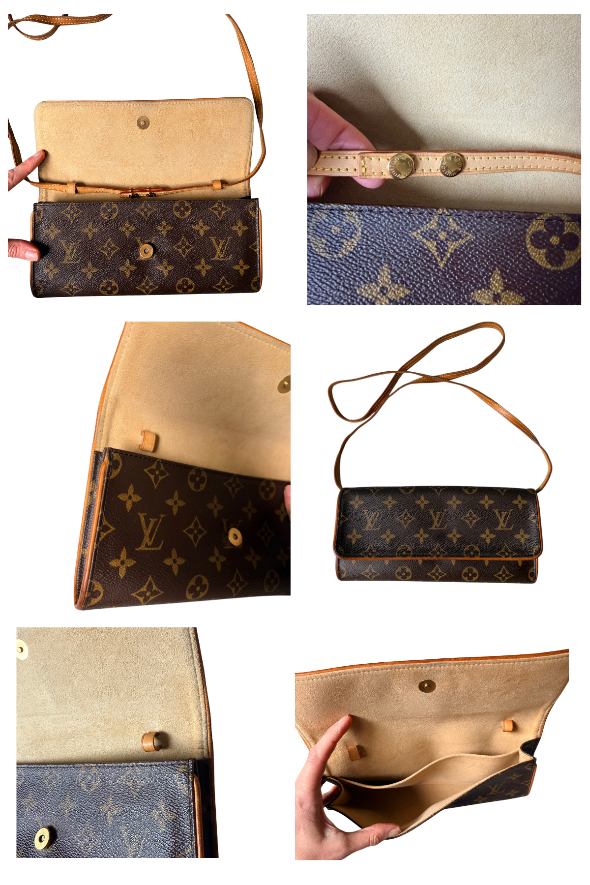 Louis Vuitton Pochette Twin GM Monogram Crossbody Clutch | Full Set (2000)
