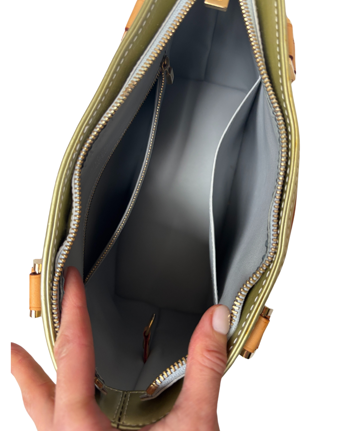 Louis Vuitton Light Green Vernis Houston Handbag