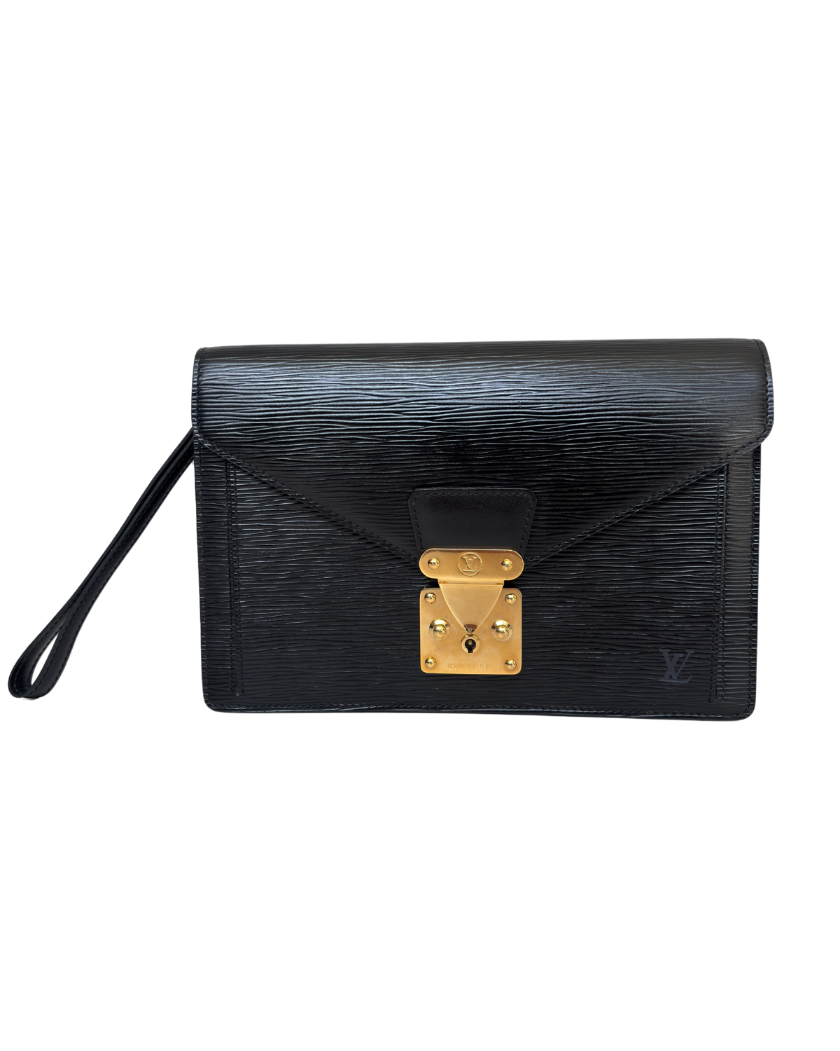 Louis Vuitton Black Epi Sellier Dragonne Clutch