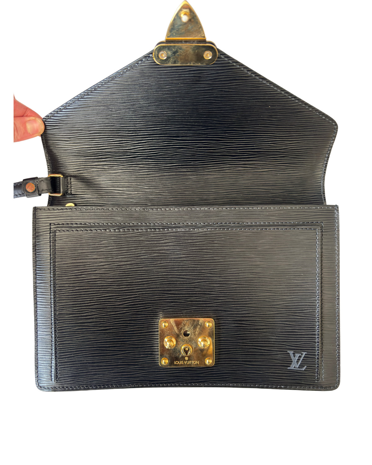 Louis Vuitton Black Epi Sellier Dragonne Clutch