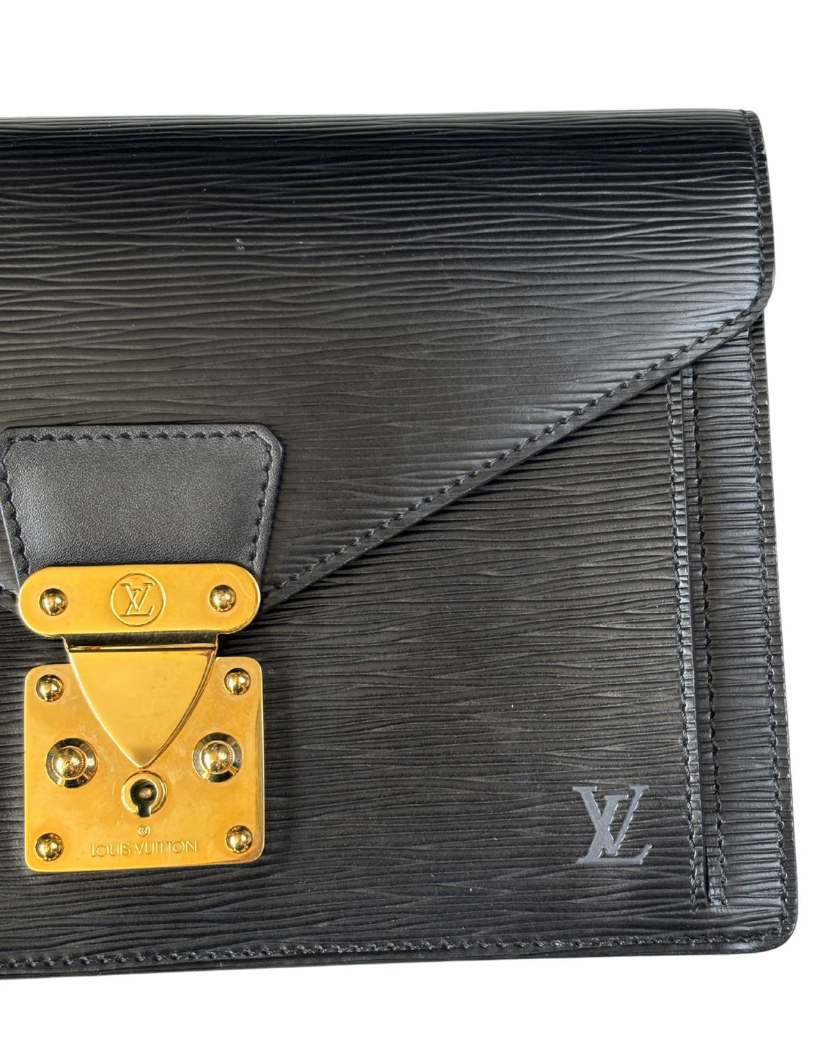 Louis Vuitton Black Epi Sellier Dragonne Clutch