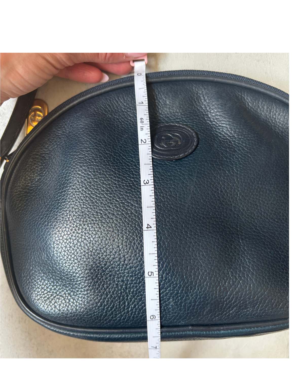 Vintage Gucci Navy Leather Sling Bag
