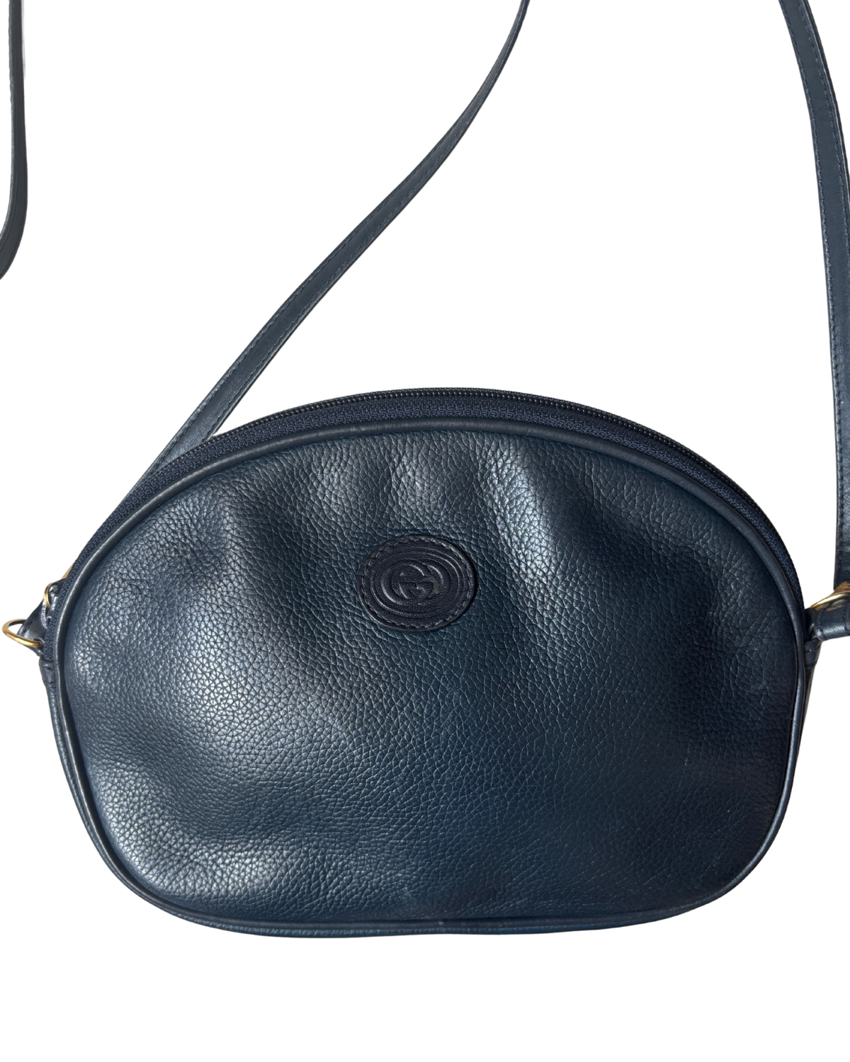 Vintage Gucci Navy Leather Sling Bag