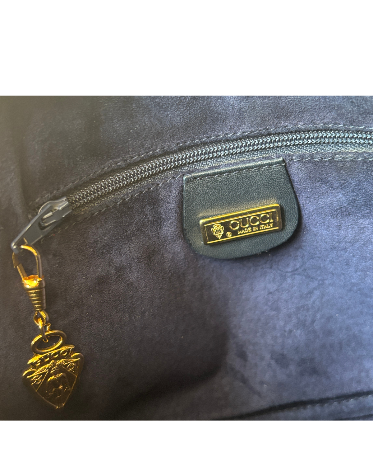 Vintage Gucci Navy Leather Sling Bag