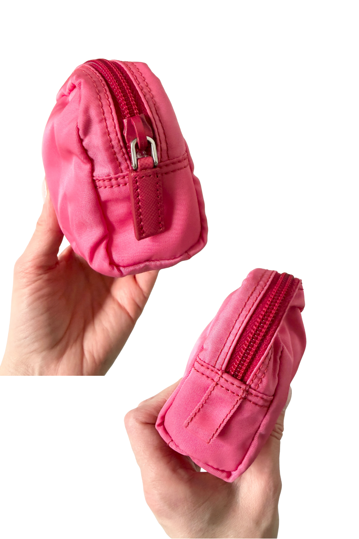 PRADA Pink Nylon Peonia Pouch