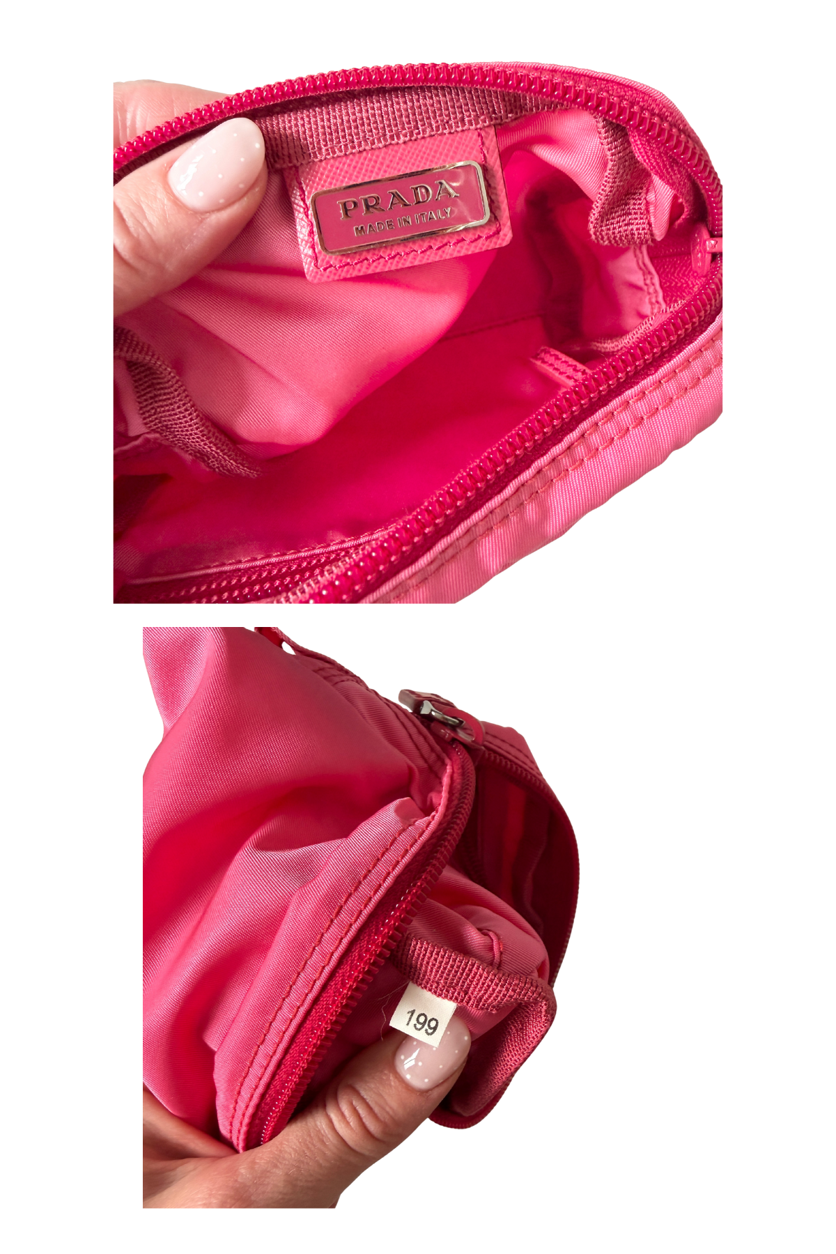 PRADA Pink Nylon Peonia Pouch