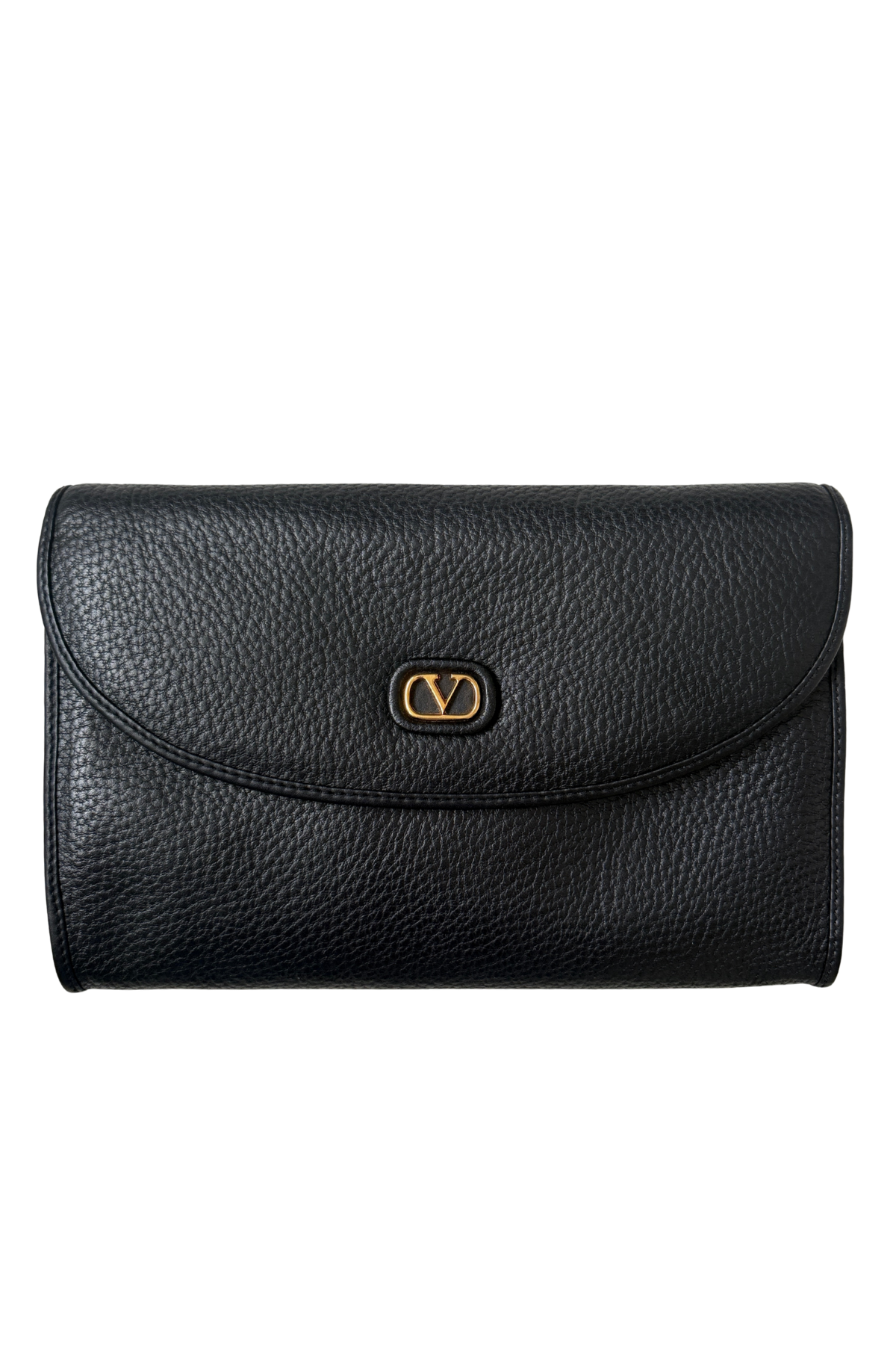 Valentino Garavani Pebbled Leather Clutch Shoulder Bag