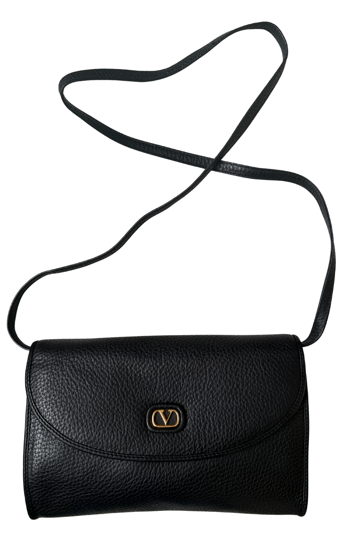 Valentino Garavani Pebbled Leather Clutch Shoulder Bag