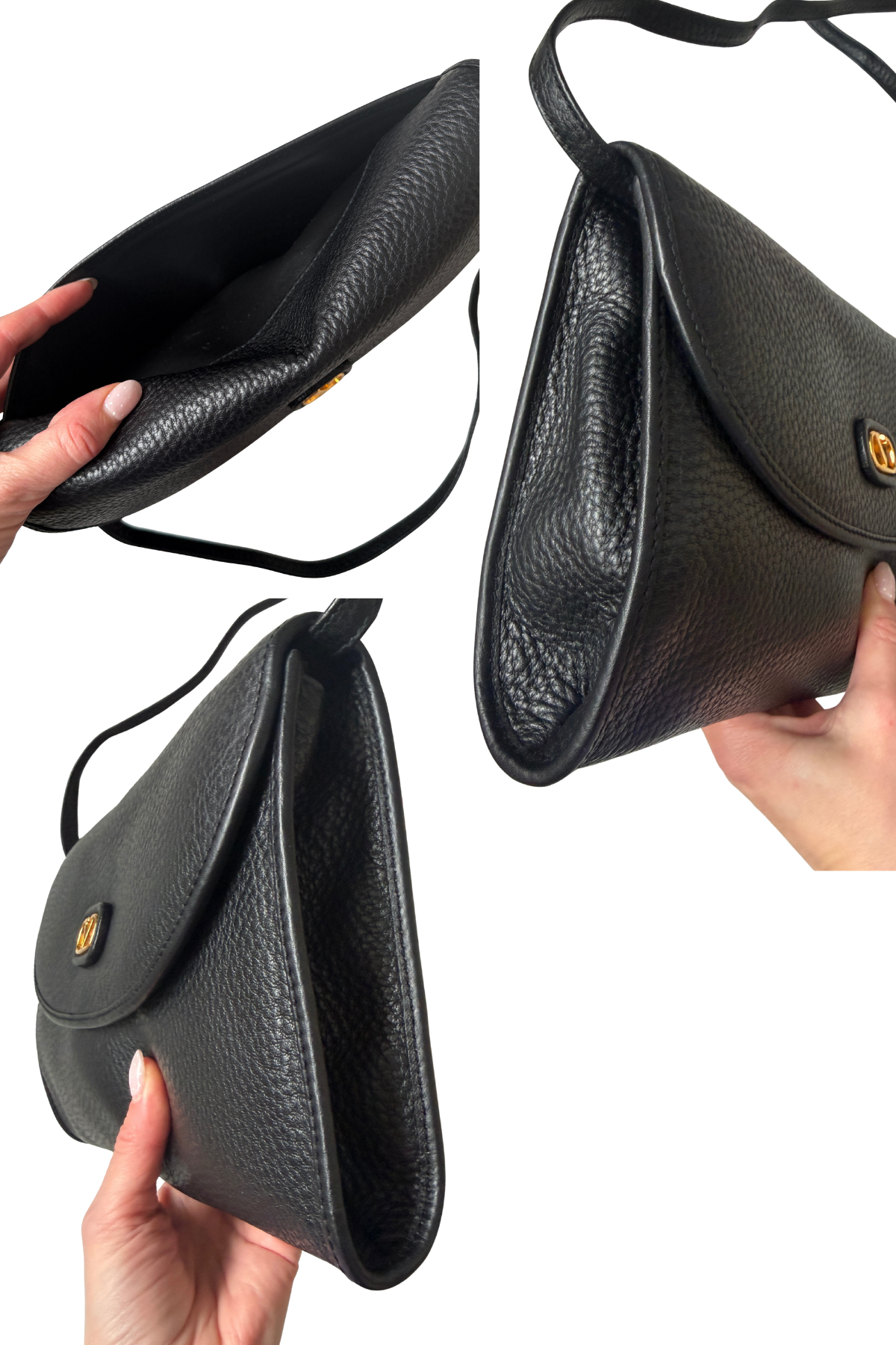 Valentino Garavani Pebbled Leather Clutch Shoulder Bag