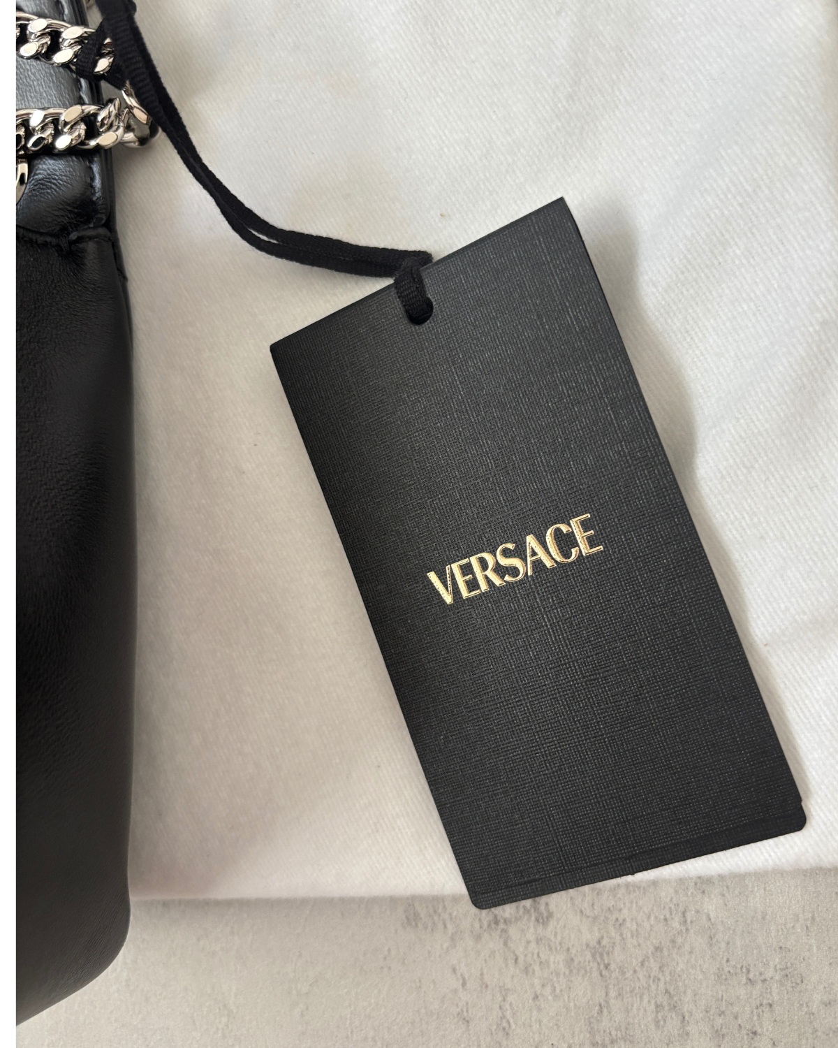 Versace Quilted Lambskin Leather Shoulder Bag with Medusa Medallion