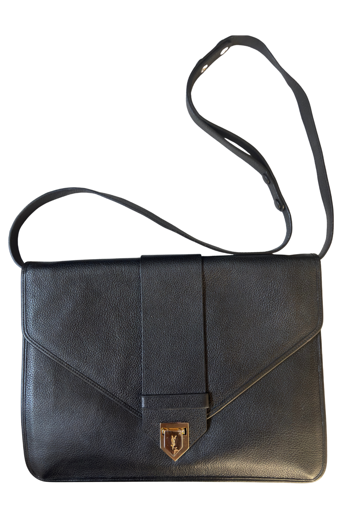 Vintage YSL Black Leather Shoulder / Portfolio Bag (90's)