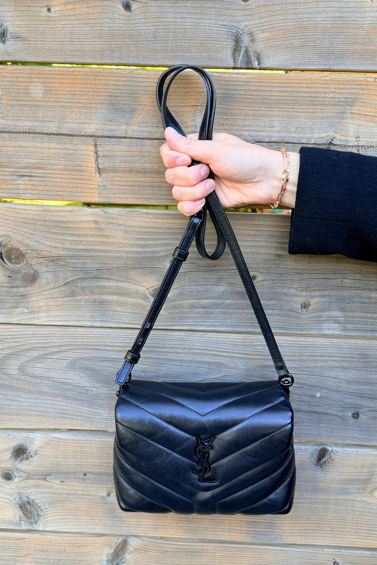 Saint Laurent Toy Loulou Black Matelassé Leather Crossbody