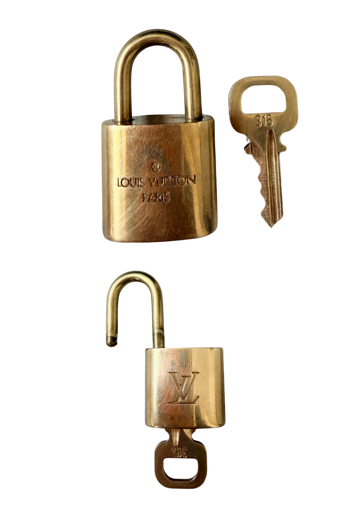 Louis Vuitton Vintage Brass Lock & Key #315