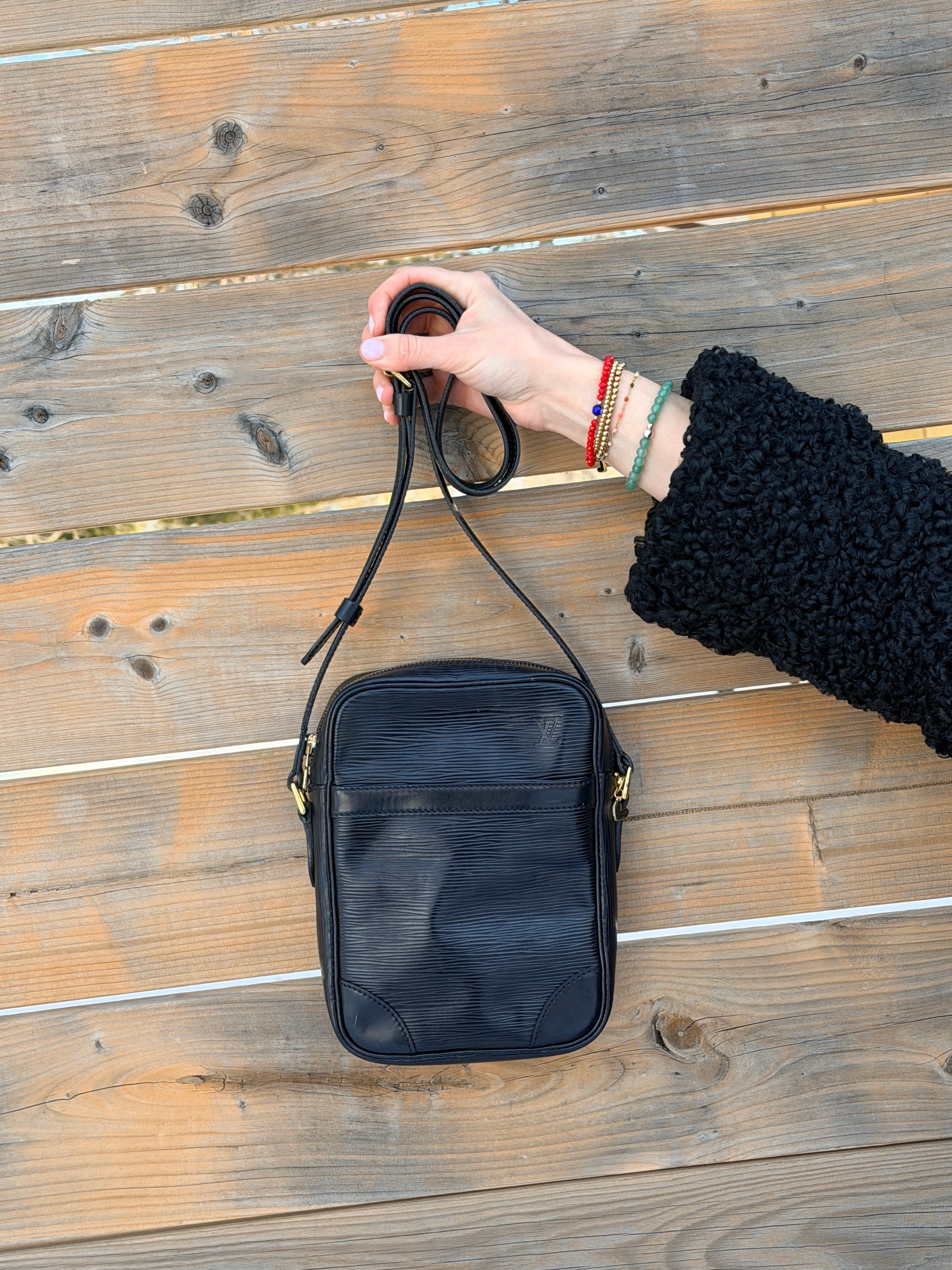 Louis Vuitton Black Epi Danube Crossbody (1989)