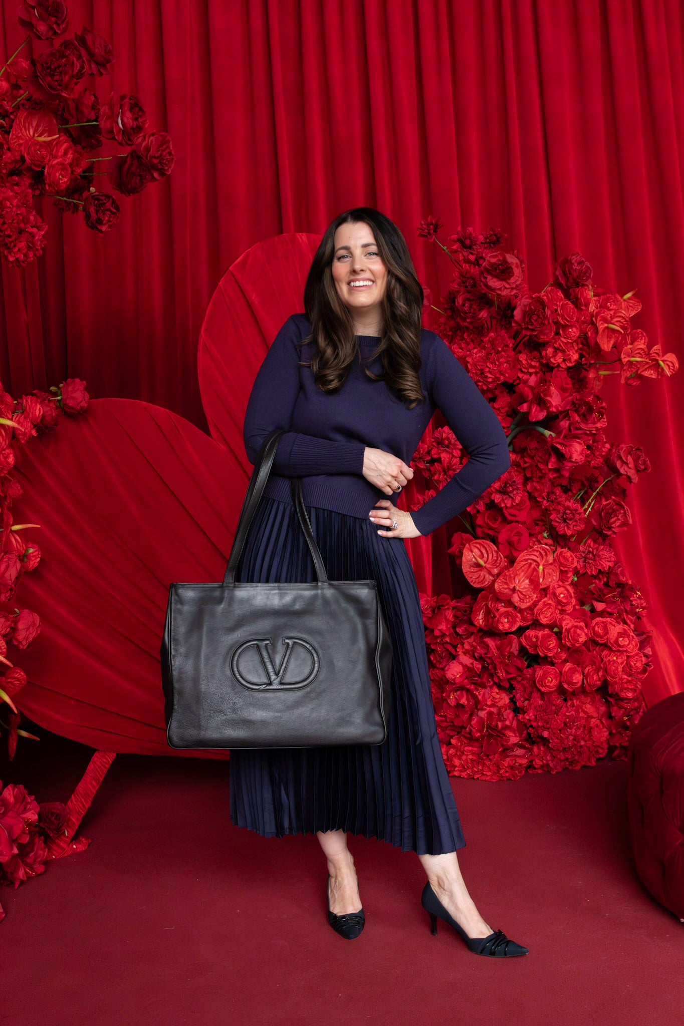 Valentino Black Soft Leather Large Tote