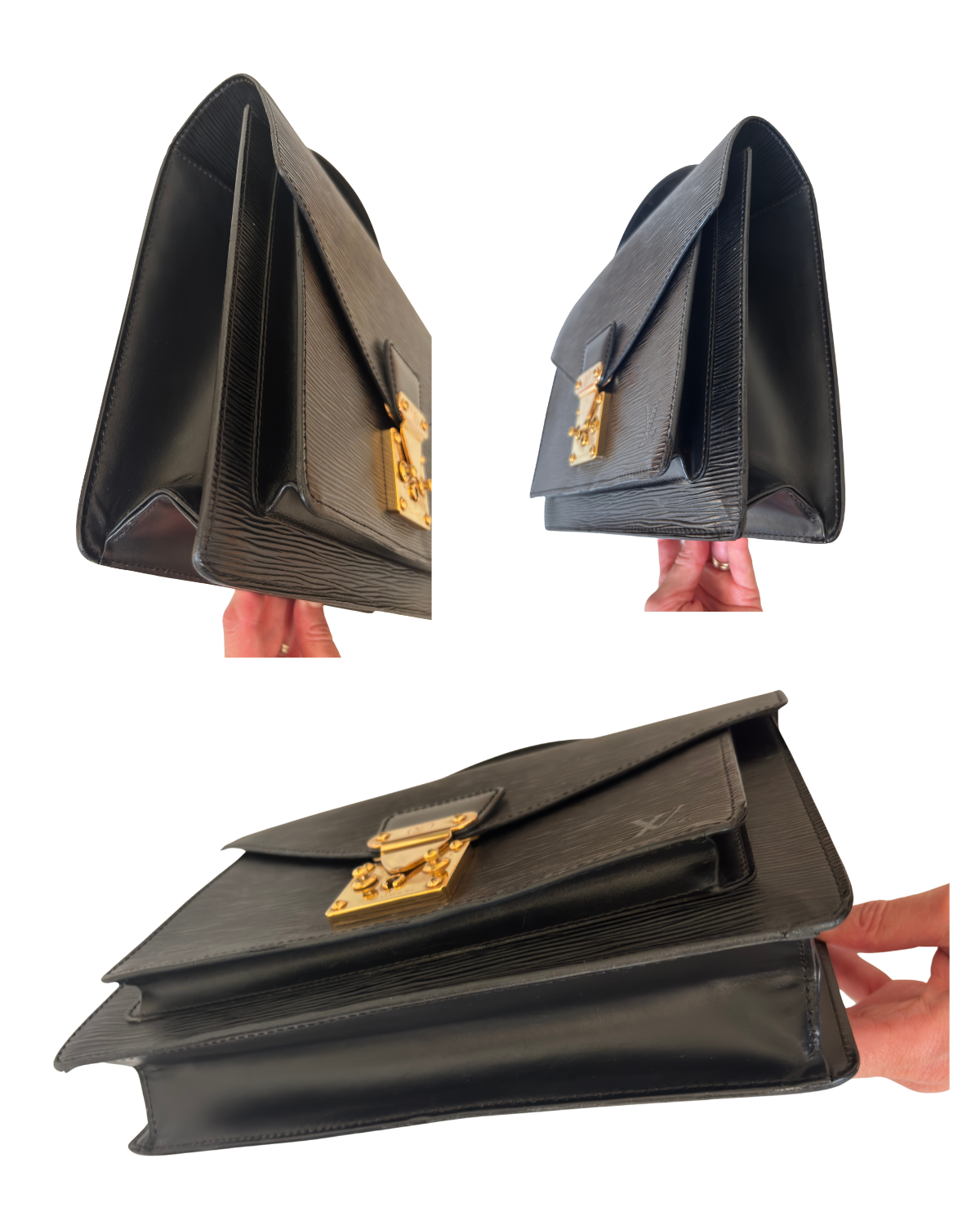 Vintage Louis Vuitton Black Epi Marceau Handbag (1994)