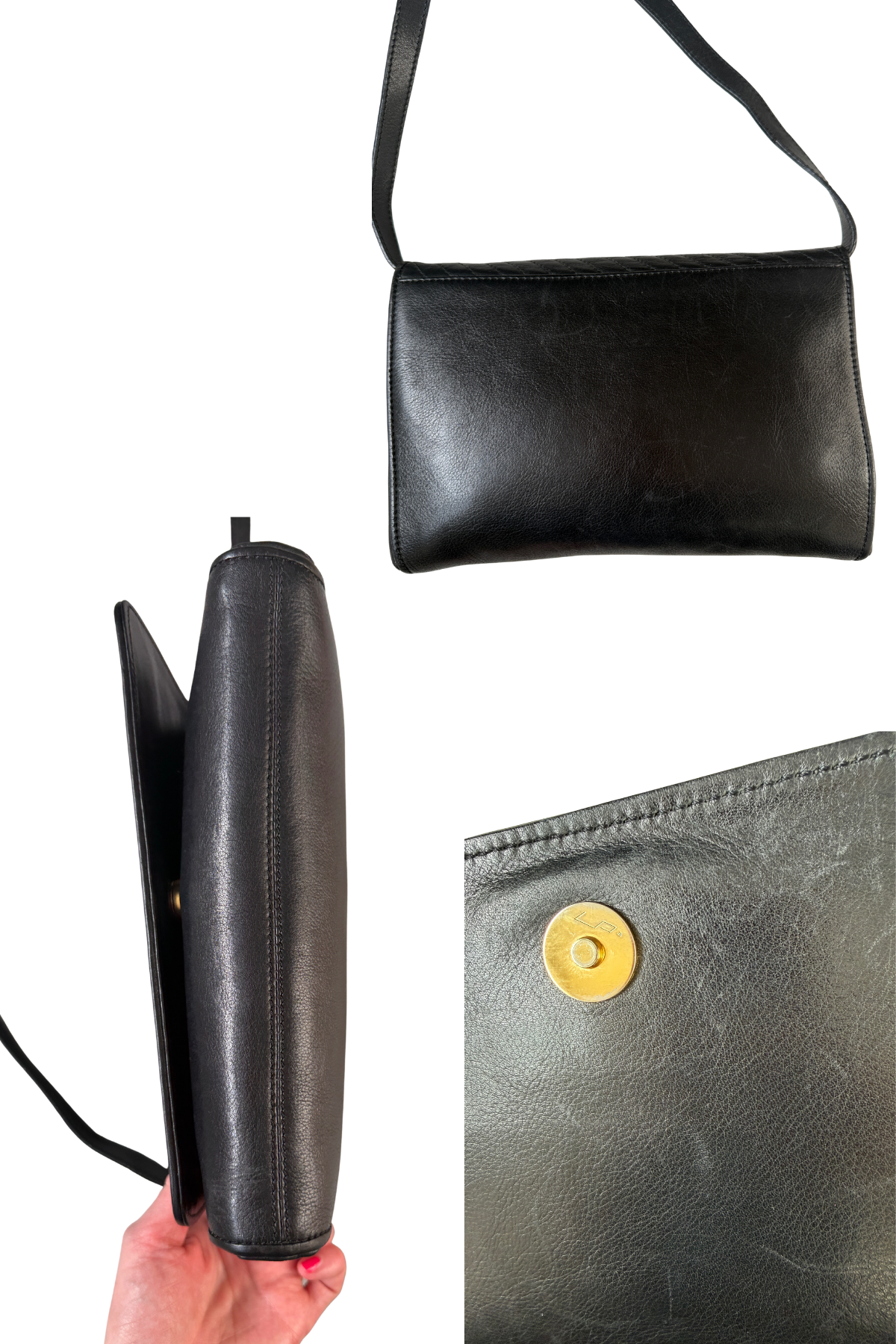 Celine Vintage Quilted Black Leather Shoulder 2in1 Bag