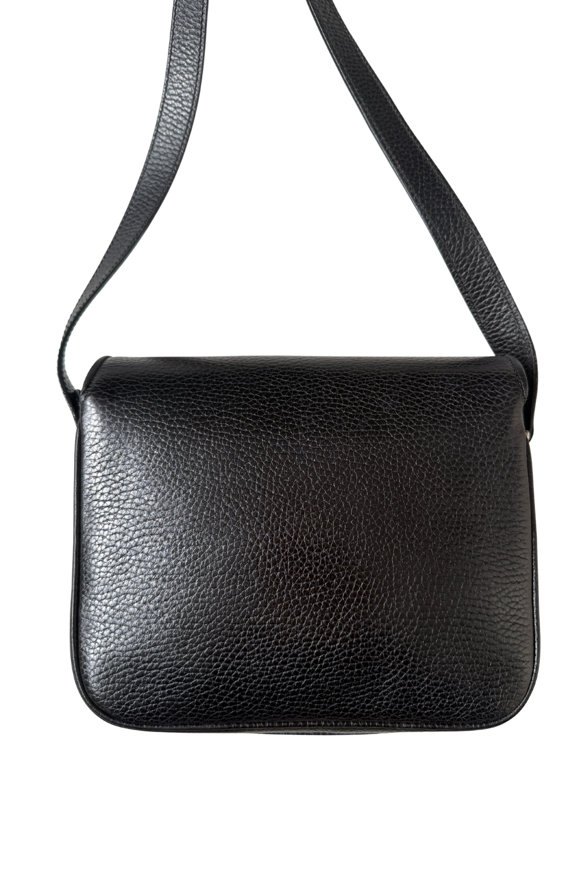 Celine Vintage Pebbled Black Leather Crossbody Bag