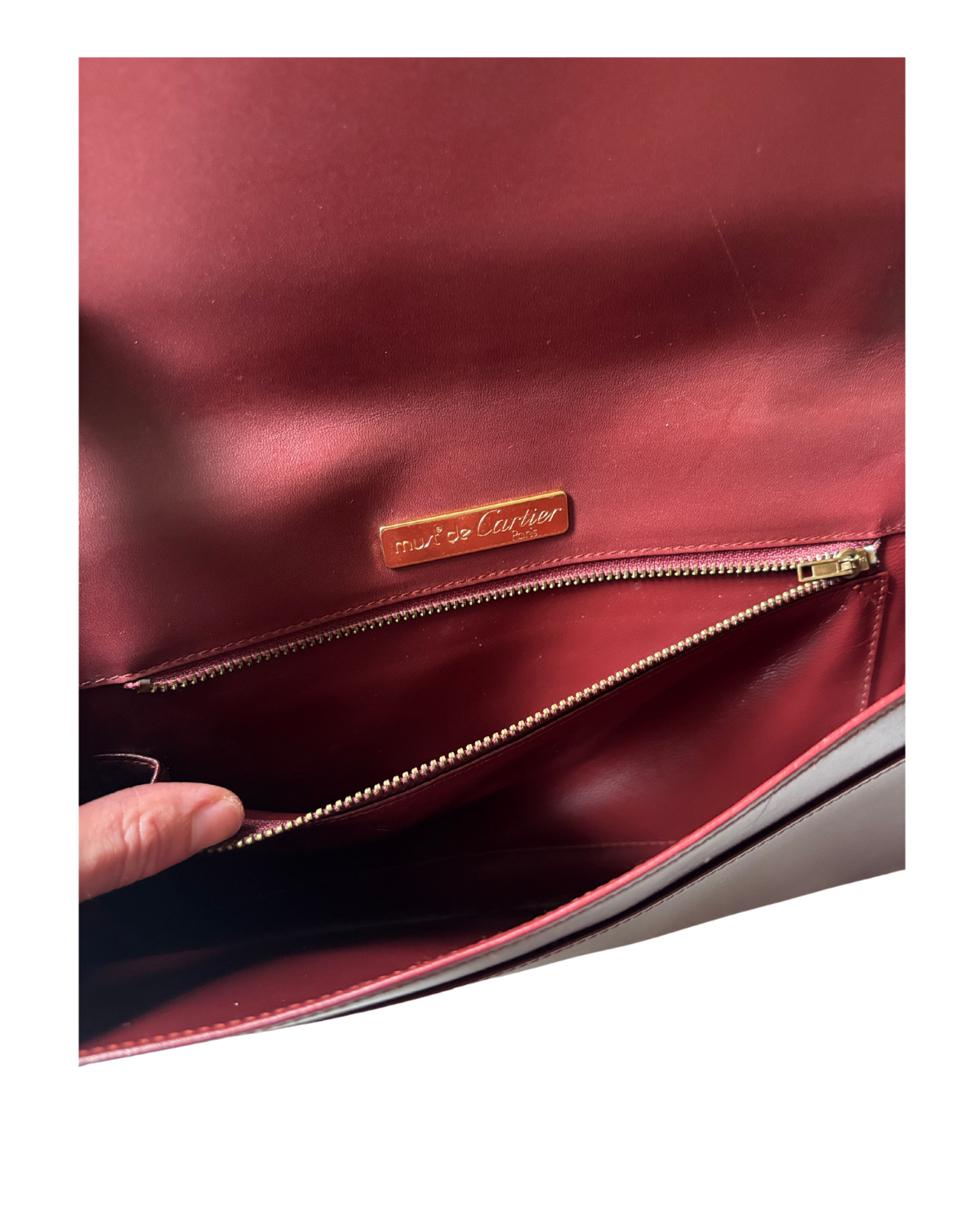 Cartier Vintage Bordeaux Leather Clutch (1970's)