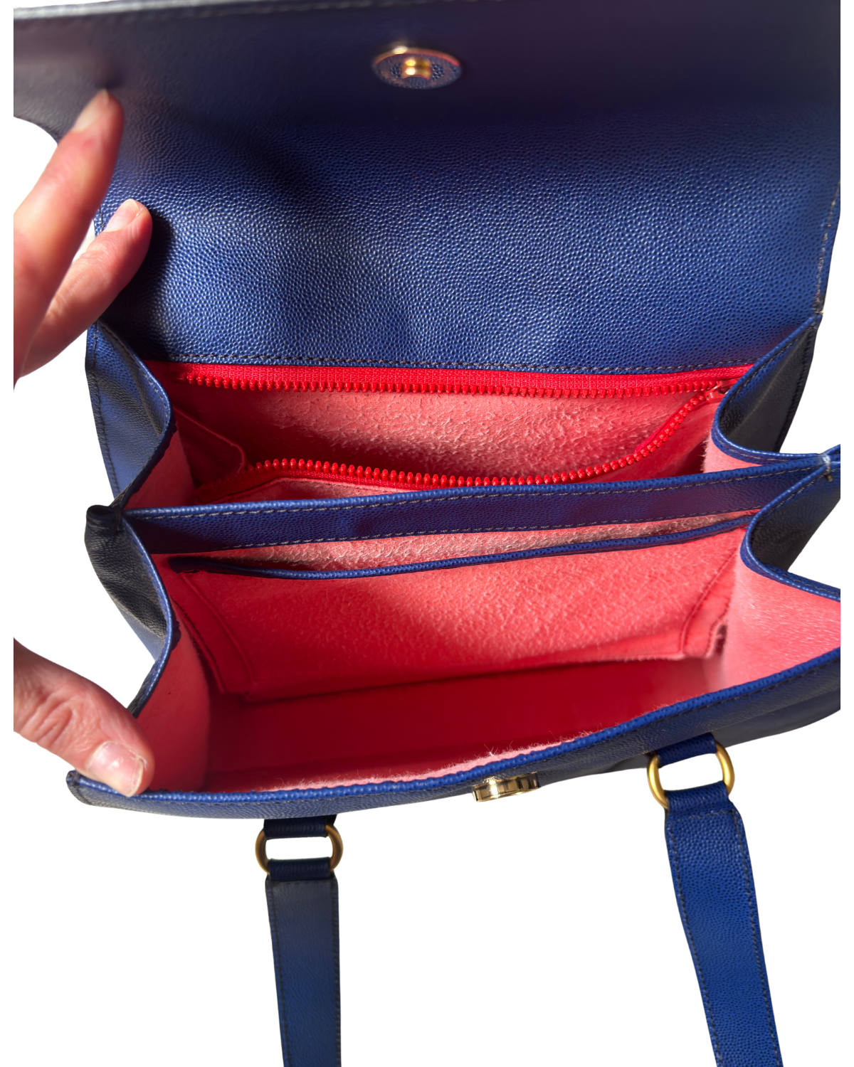 Rare Vintage Celine Iconic Royal Blue Triomphe Shoulder Bag