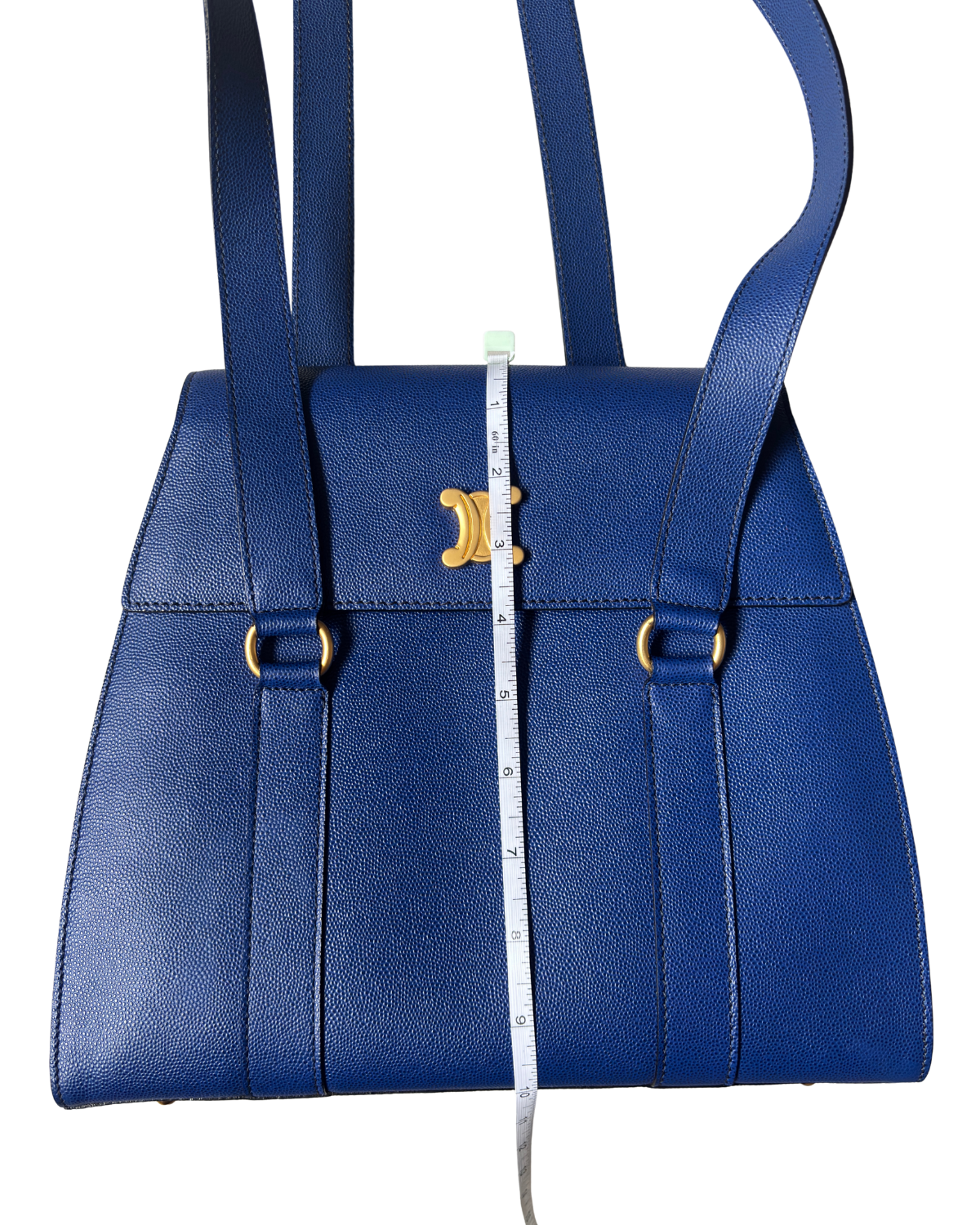 Rare Vintage Celine Iconic Royal Blue Triomphe Shoulder Bag