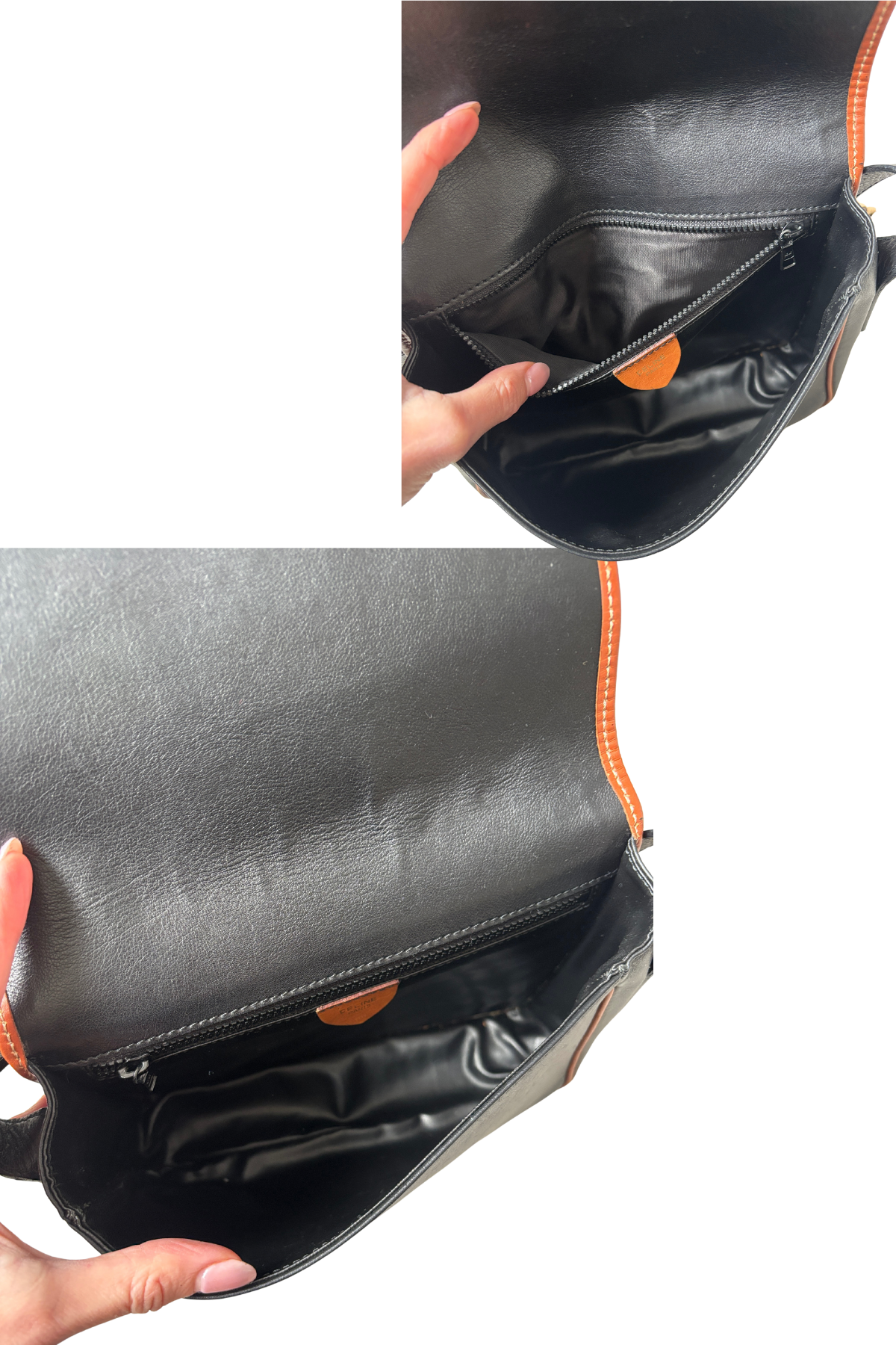 CELINE Vintage Black Box Leather Crossbody