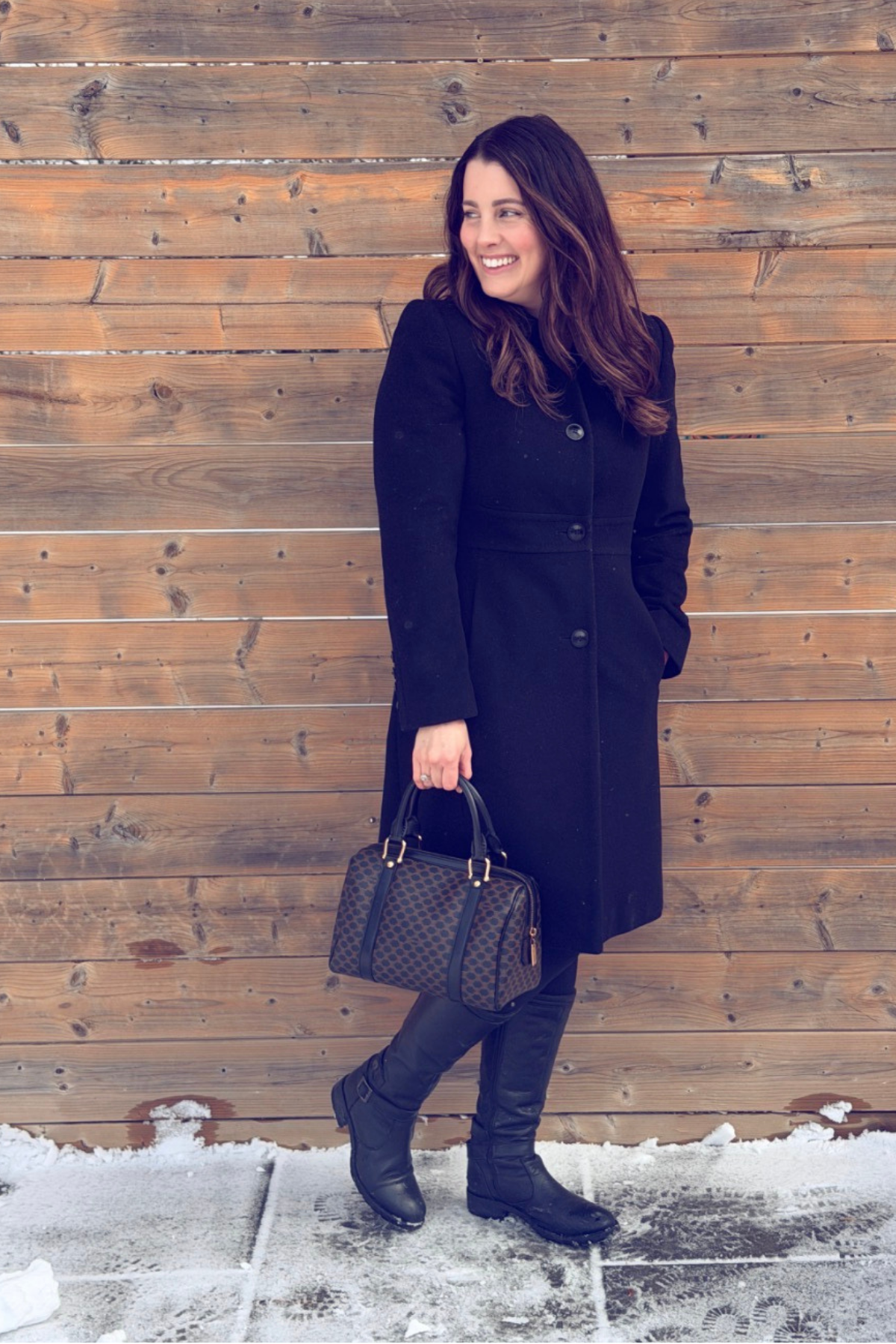 Celine Black Macadam Coated Canvas Boston 25 Handbag