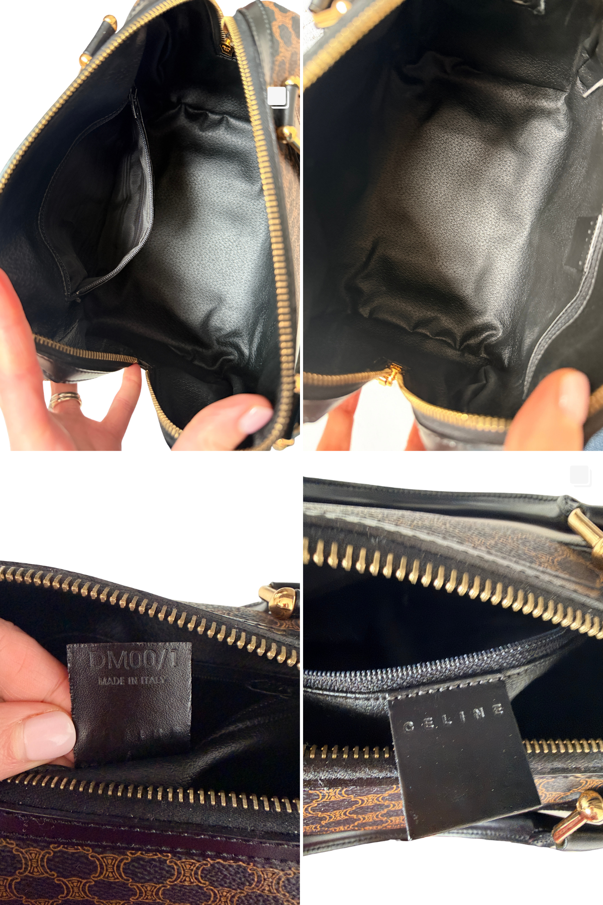 Celine Black Macadam Coated Canvas Boston 25 Handbag