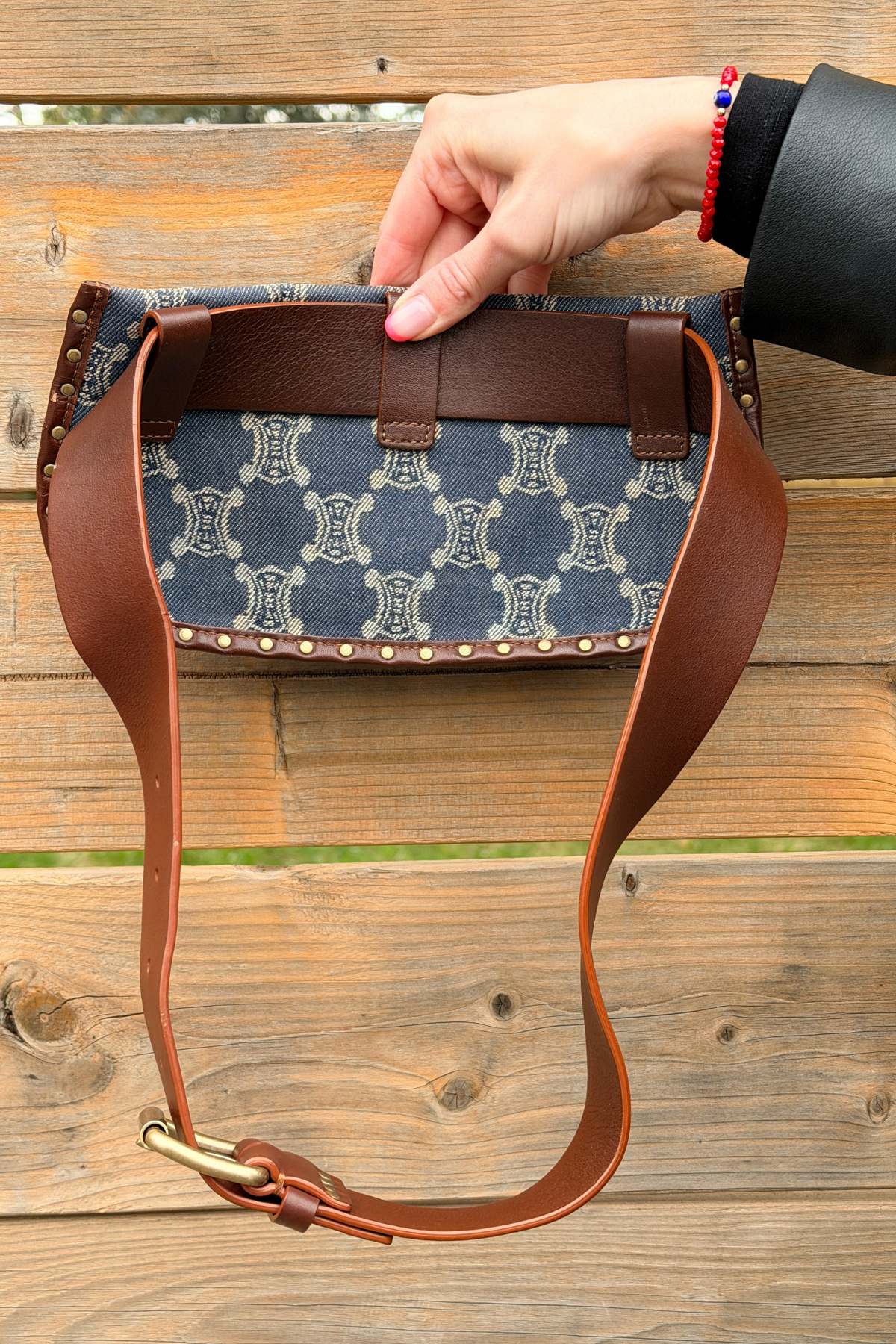 CELINE Denim Monogram Vintage Utility Waist Belt Bag