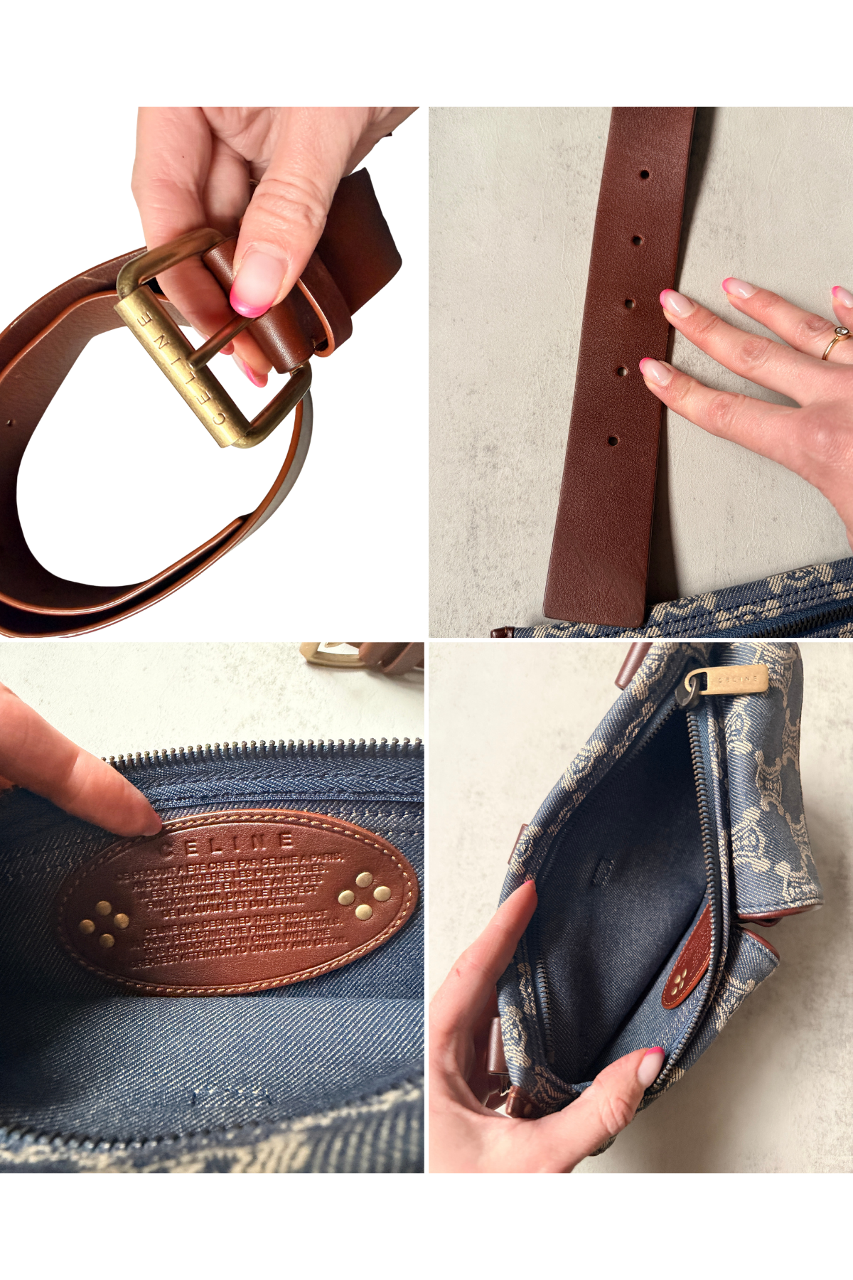 CELINE Denim Monogram Vintage Utility Waist Belt Bag