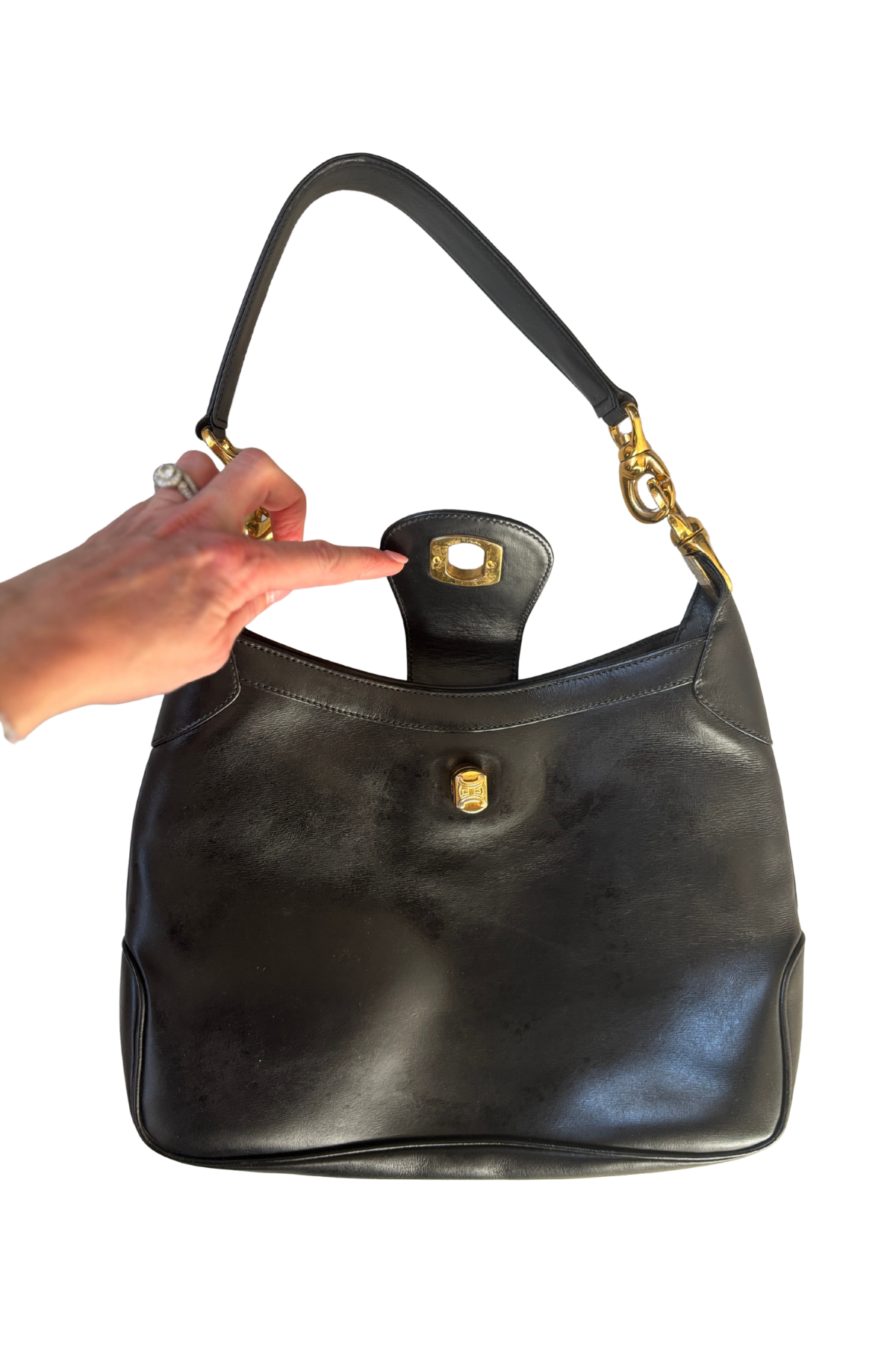 Vintage Céline Blason Turn Lock Shoulder Bag (1990s)