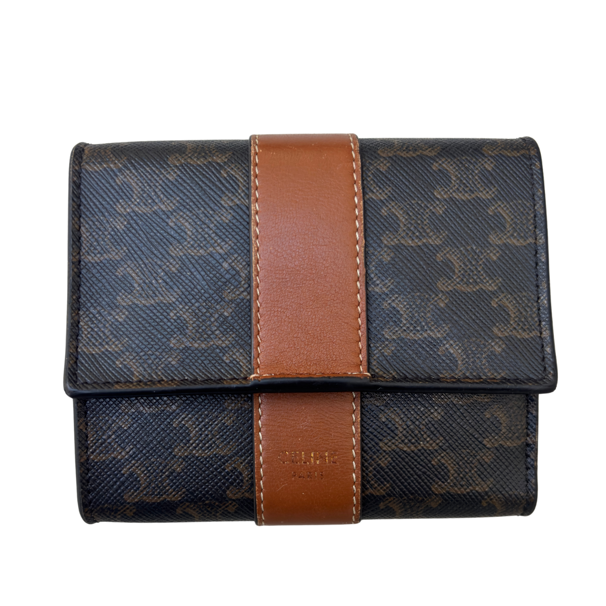 Celine Tan Triomphe Canvas Small Trifold Wallet Celine Tan Triomphe Canvas Small Trifold Wallet
