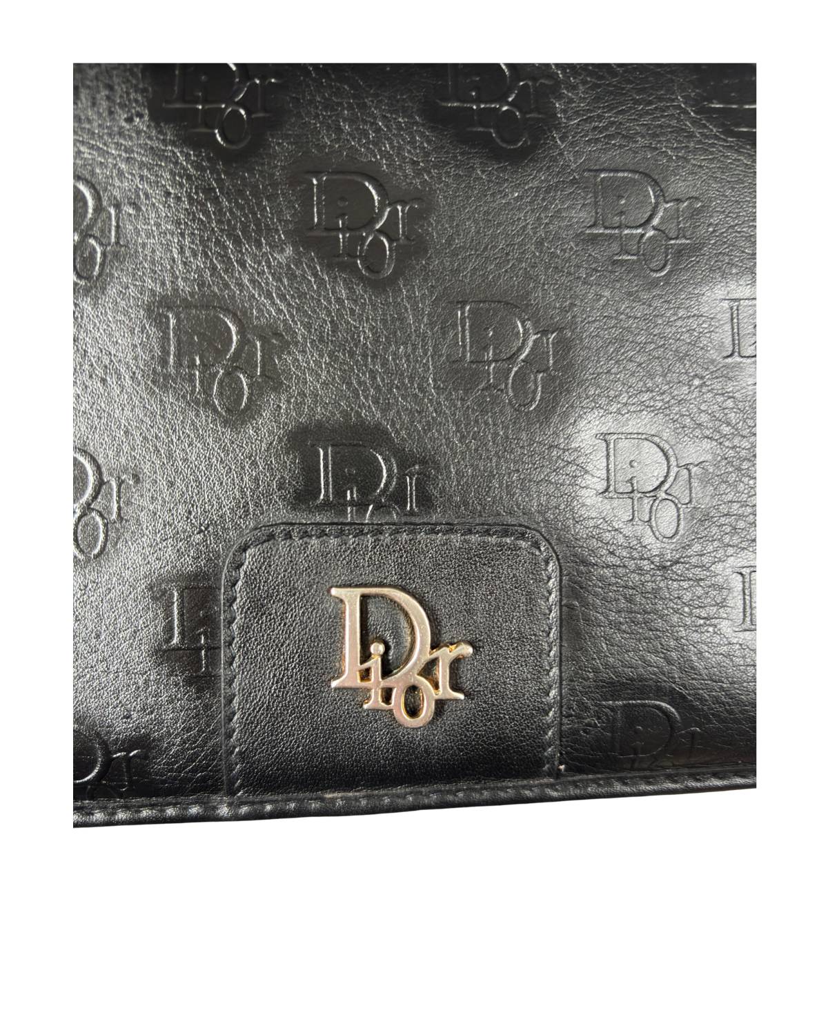 Dior (RARE) Leather Embossed Dior Clutch / Shoulder Bag