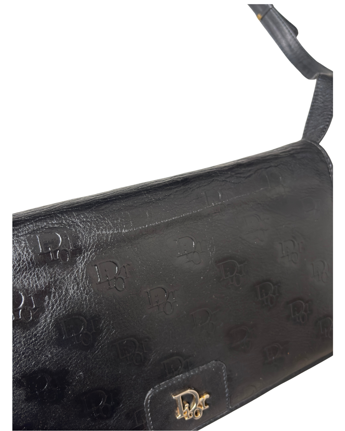 Dior (RARE) Leather Embossed Dior Clutch / Shoulder Bag