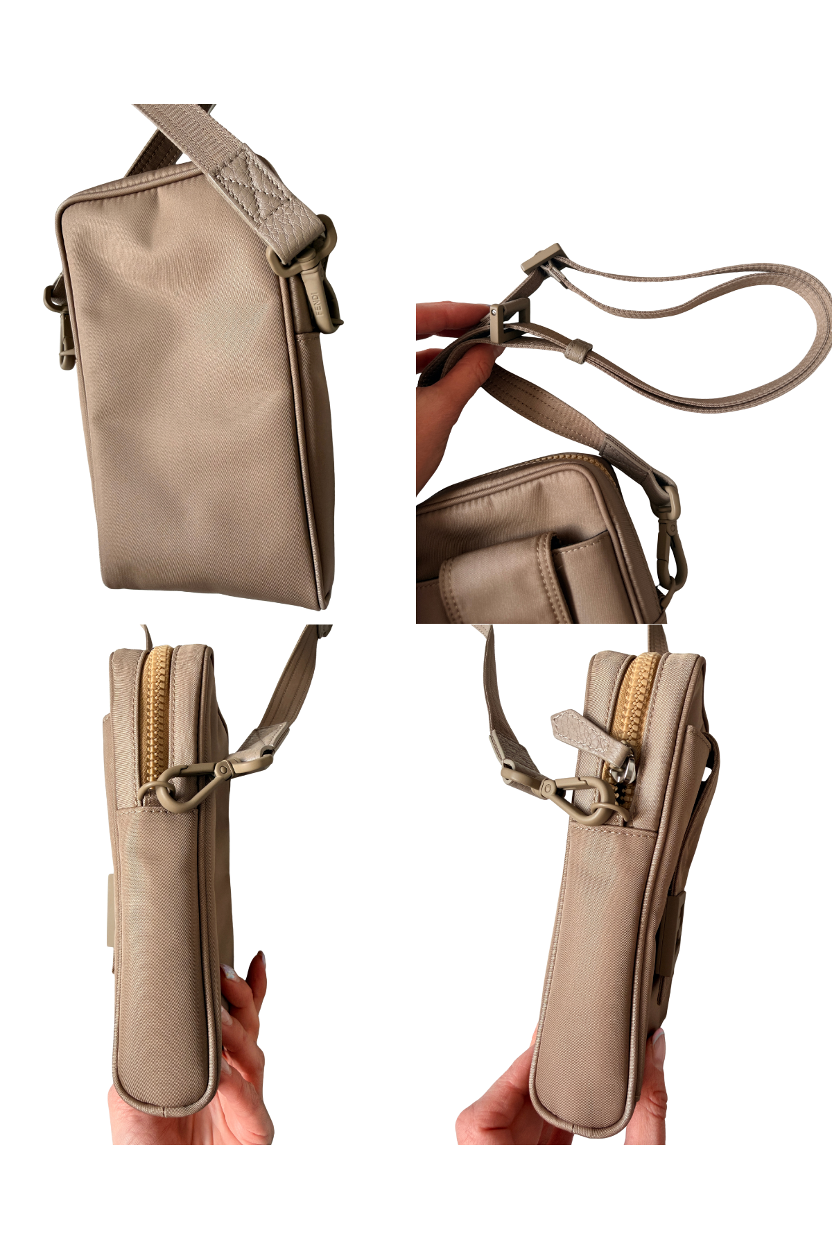 Fendi Beige Baguette Nylon Utility Phone Mini Bag