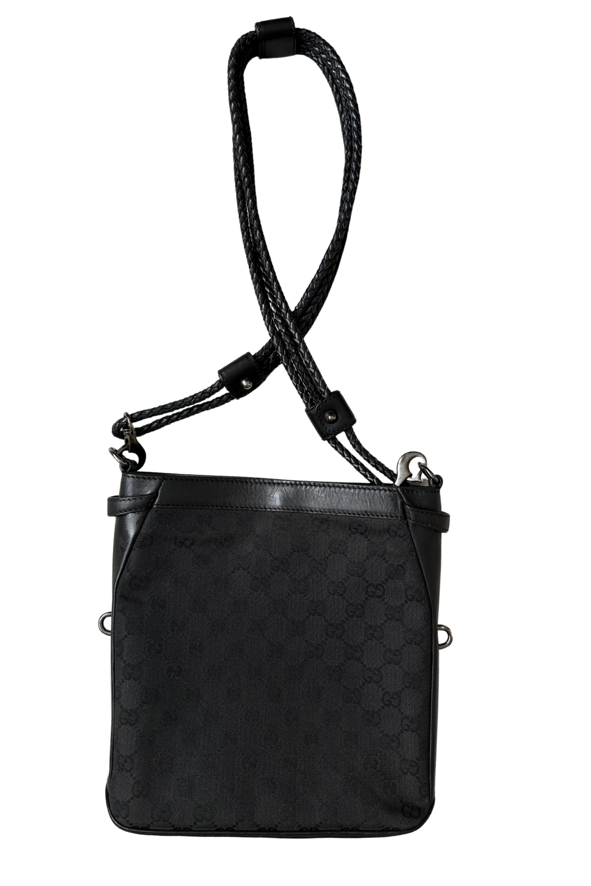 Gucci GG Canvas Crossbody Bag with Braided Strap