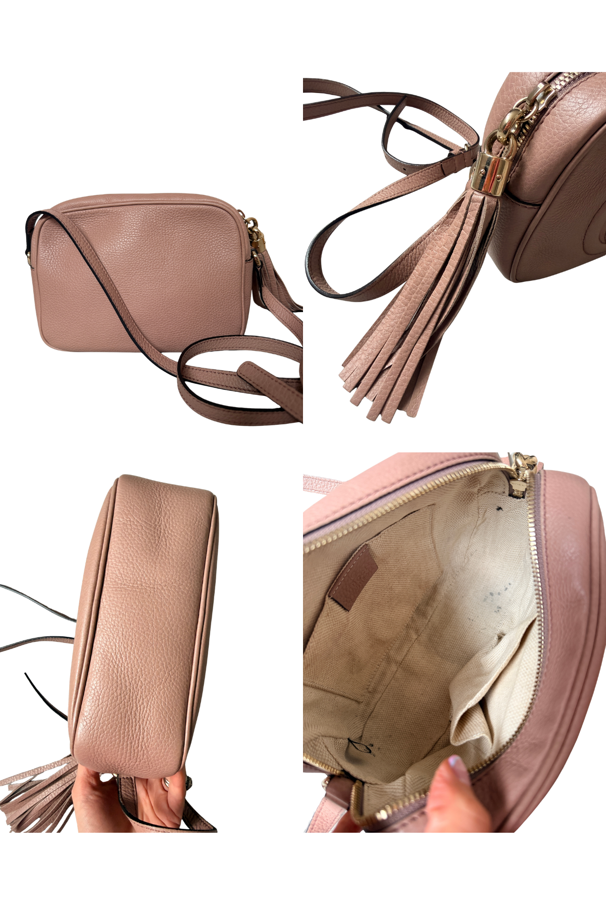 Gucci Pink Beige Interlocking G Soho Disco