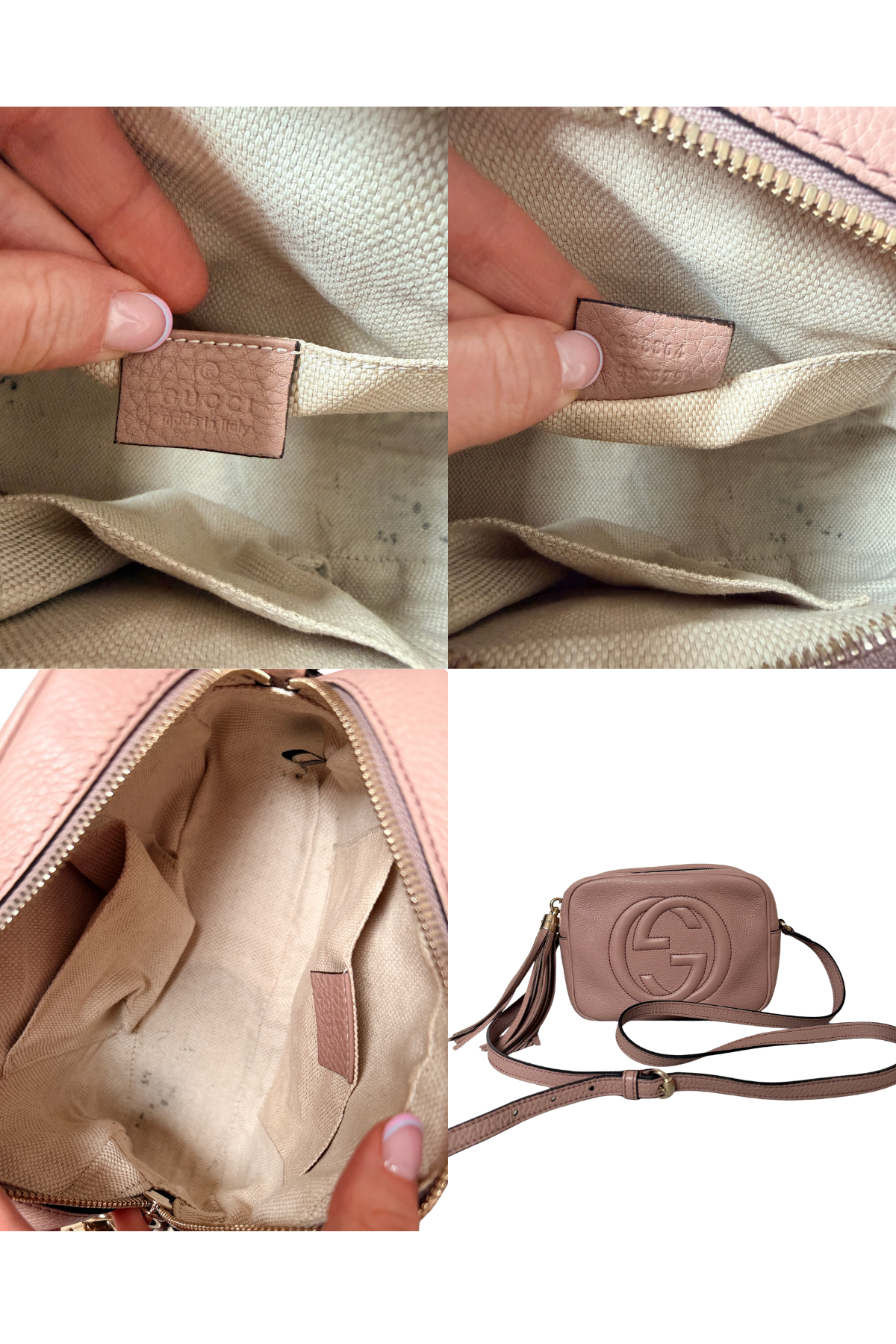 Gucci Pink Beige Interlocking G Soho Disco
