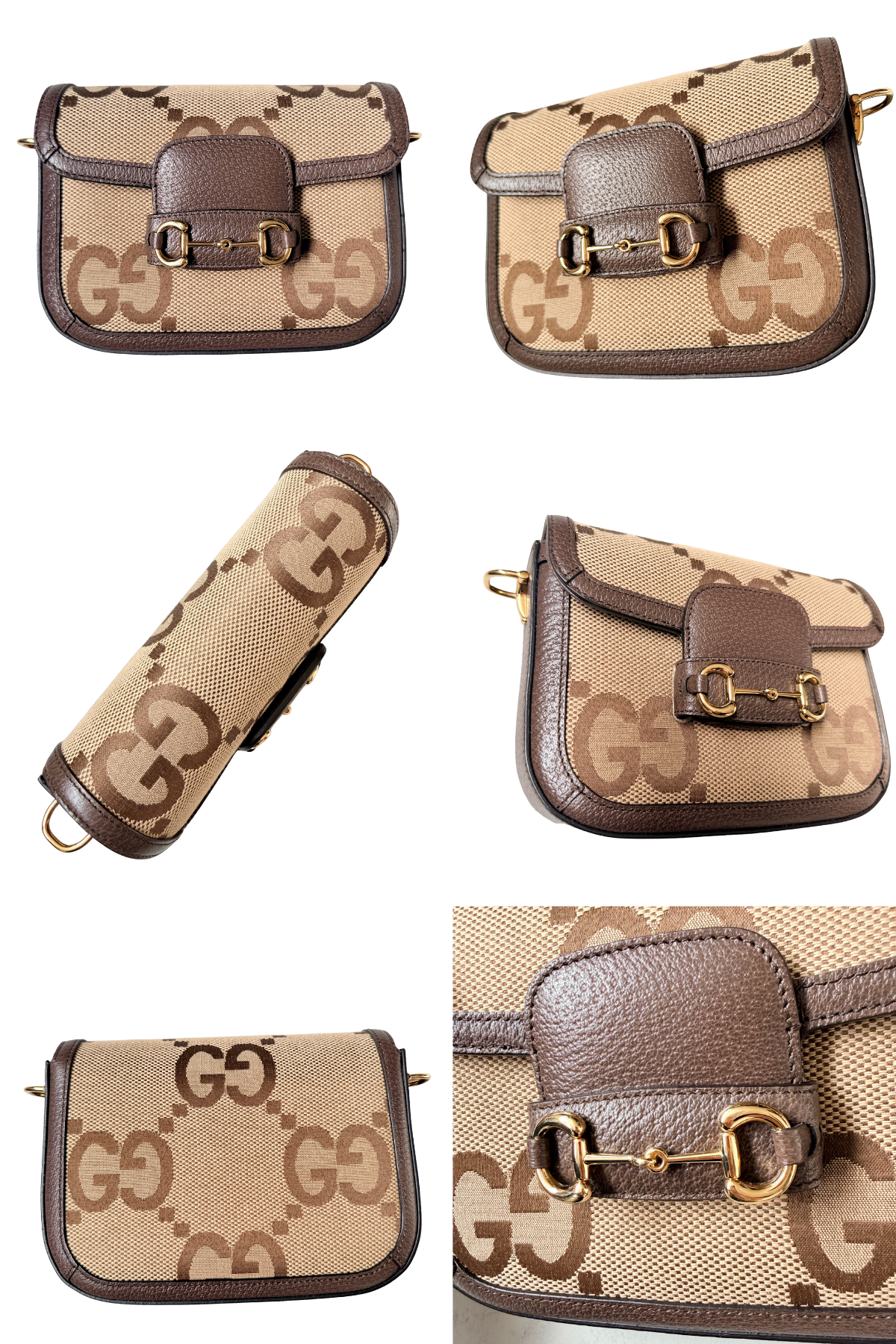 Gucci Monogram Jumbo GG mini Horsebit 1955 Crossbody ( 2 Straps)