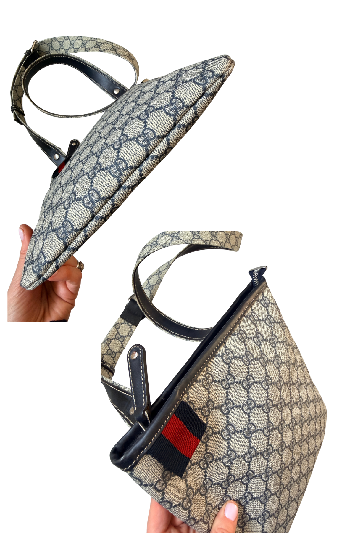 GUCCI GG Navy Supreme Crossbody Bag