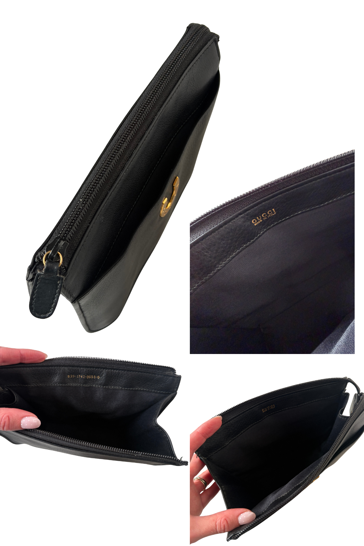 Gucci Vintage Horseshoe Mini Pebbled Leather Pouch (1986–1989)