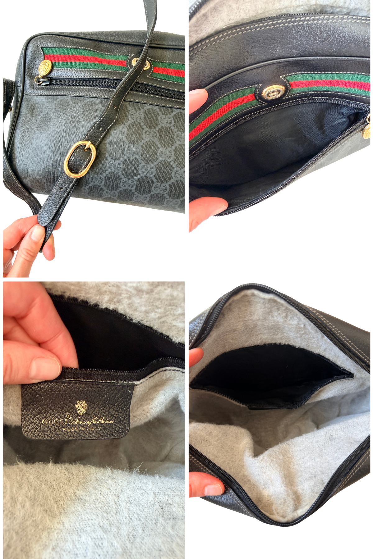 Vintage Gucci Accessory Collection Black GG Supreme Web Shoulder Bag (1980s)