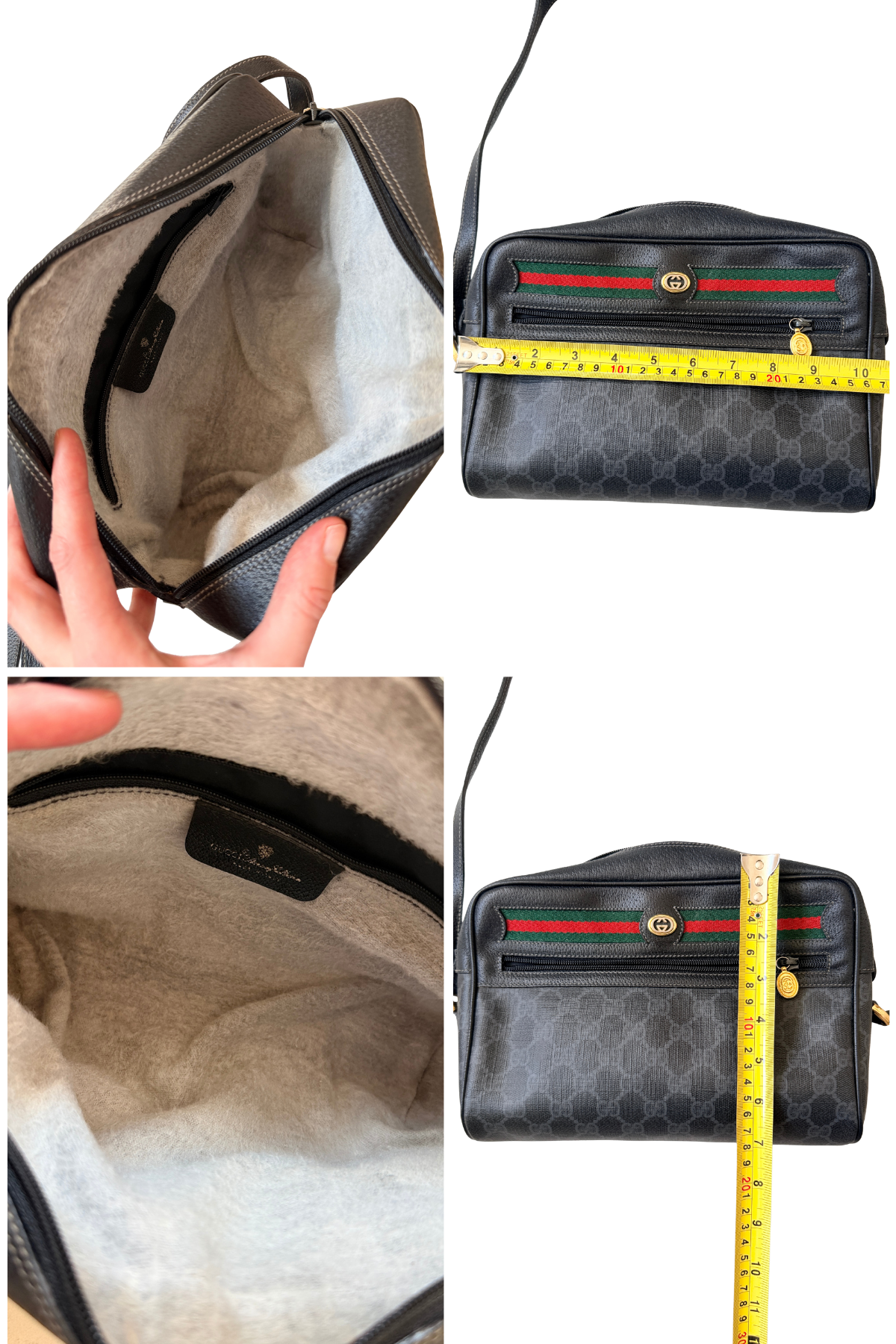 Vintage Gucci Accessory Collection Black GG Supreme Web Shoulder Bag (1980s)